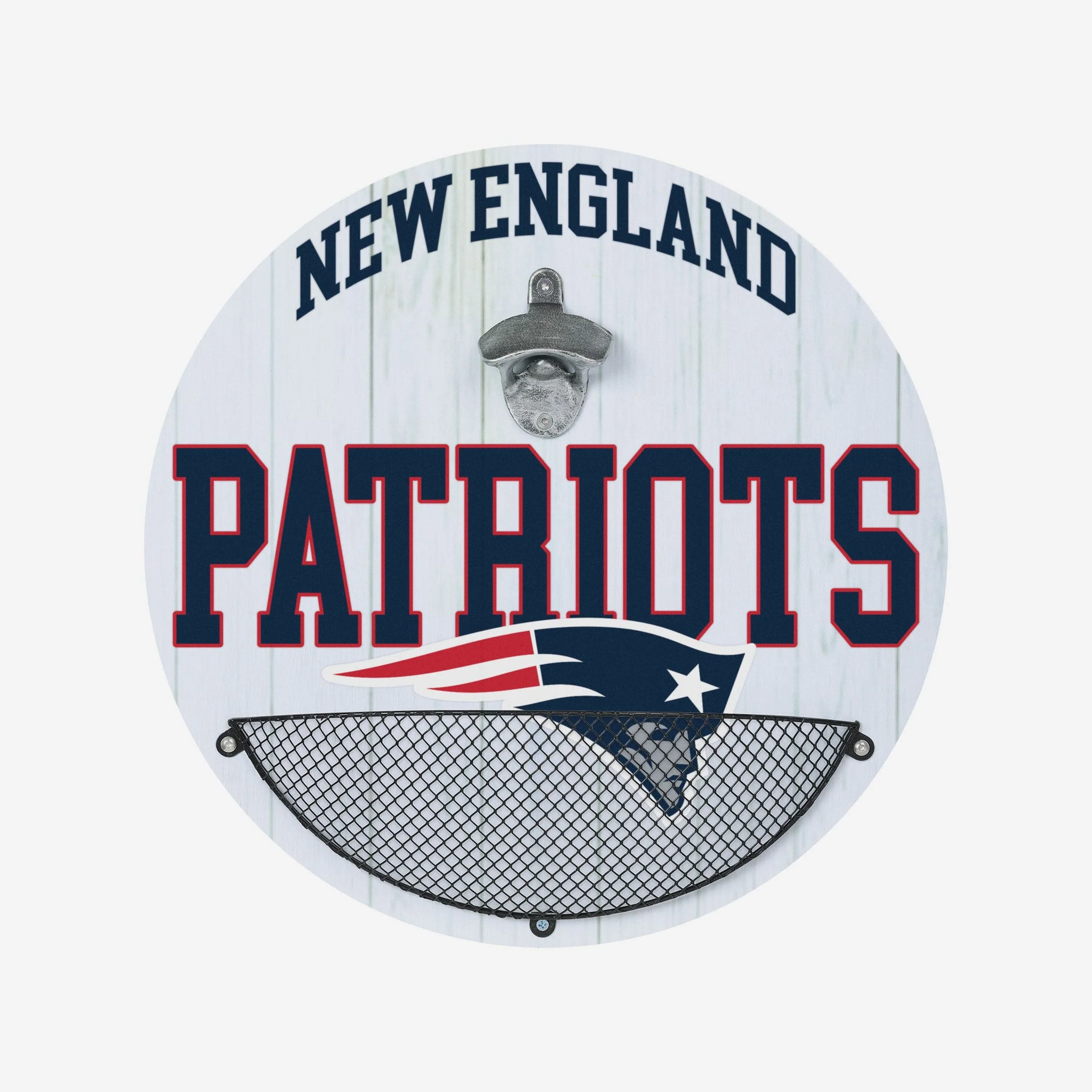 New England Patriots Bottle Opener Cap Catcher Wall Sign