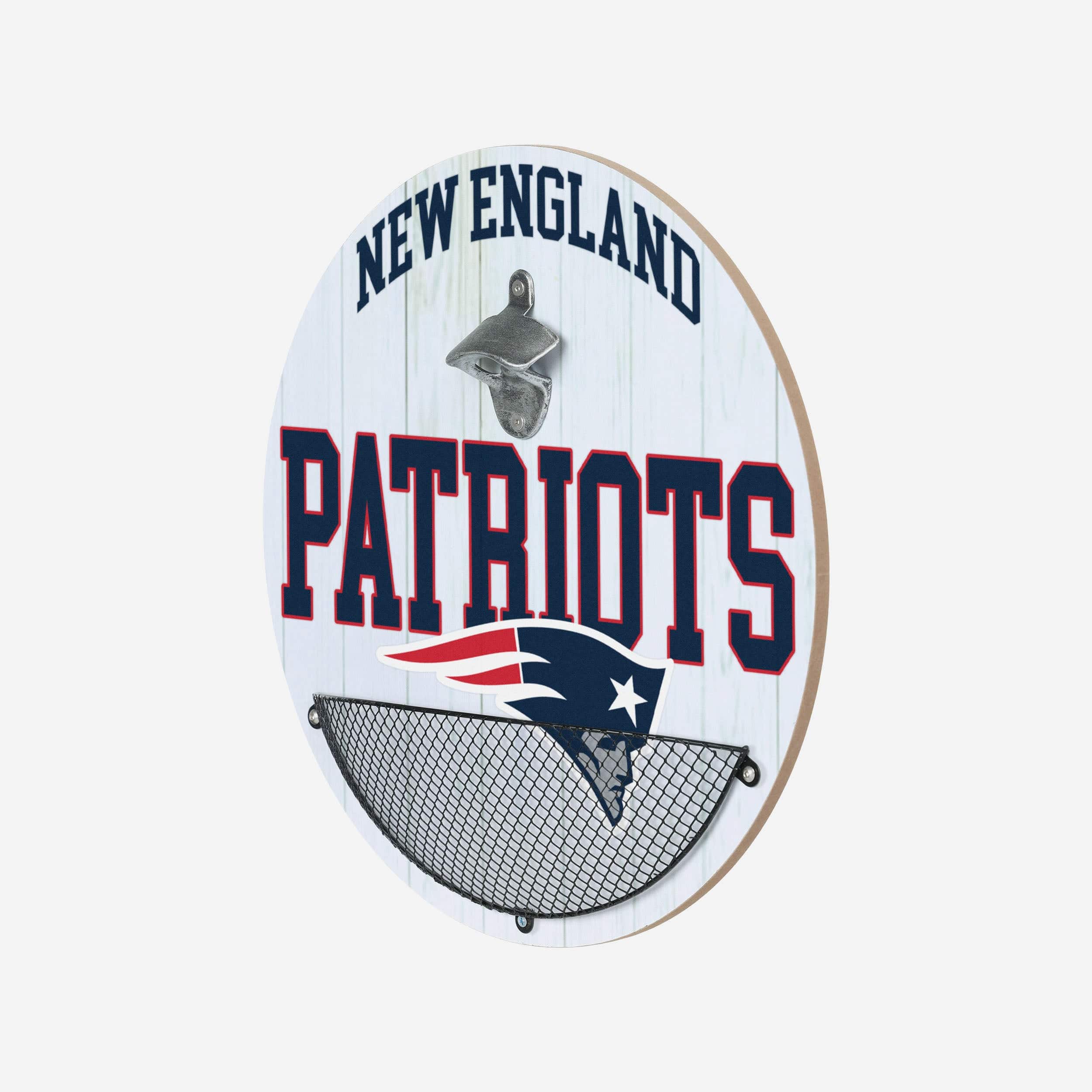 New England Patriots Bottle Opener Cap Catcher Wall Sign - Image 2