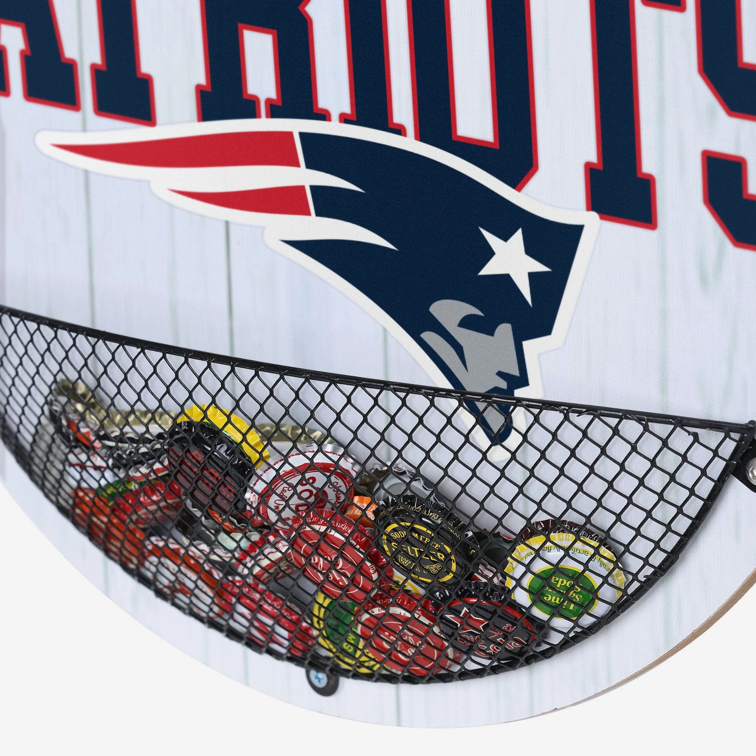 New England Patriots Bottle Opener Cap Catcher Wall Sign - Image 4