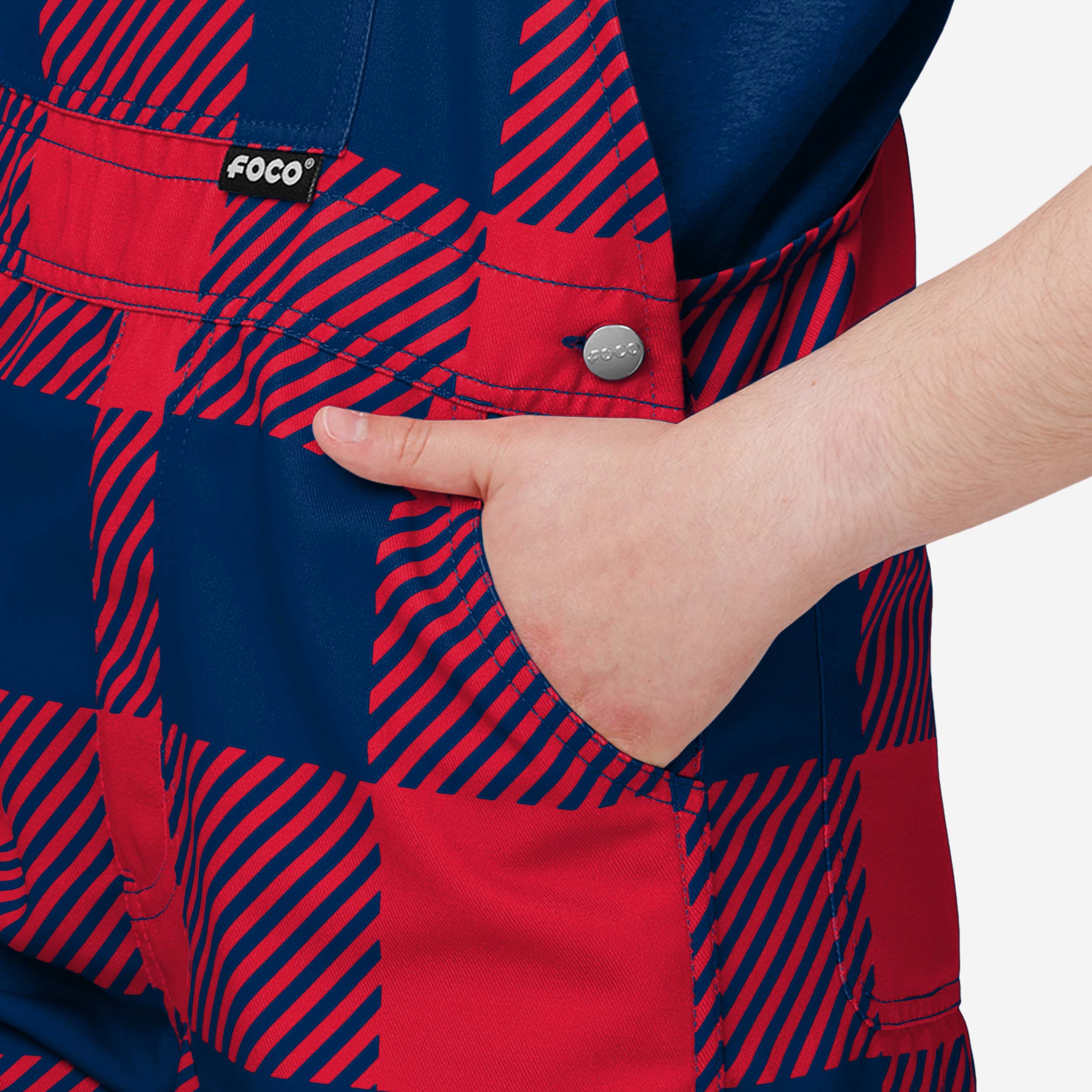 New England Patriots Buffalo Youth Plaid Bib Overalls - Image 5