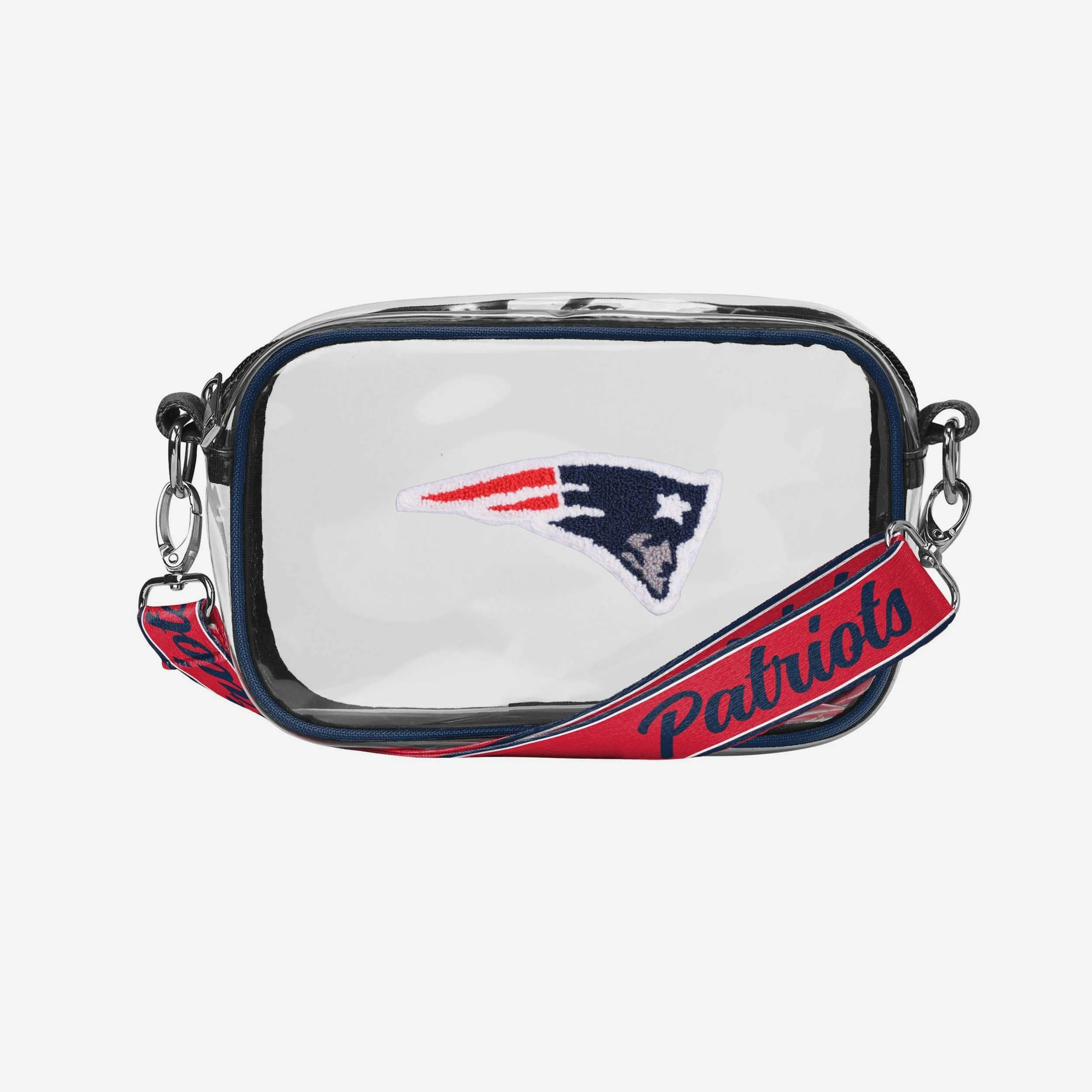 New England Patriots Chenille Logo Clear Crossbody Bag - Image 4