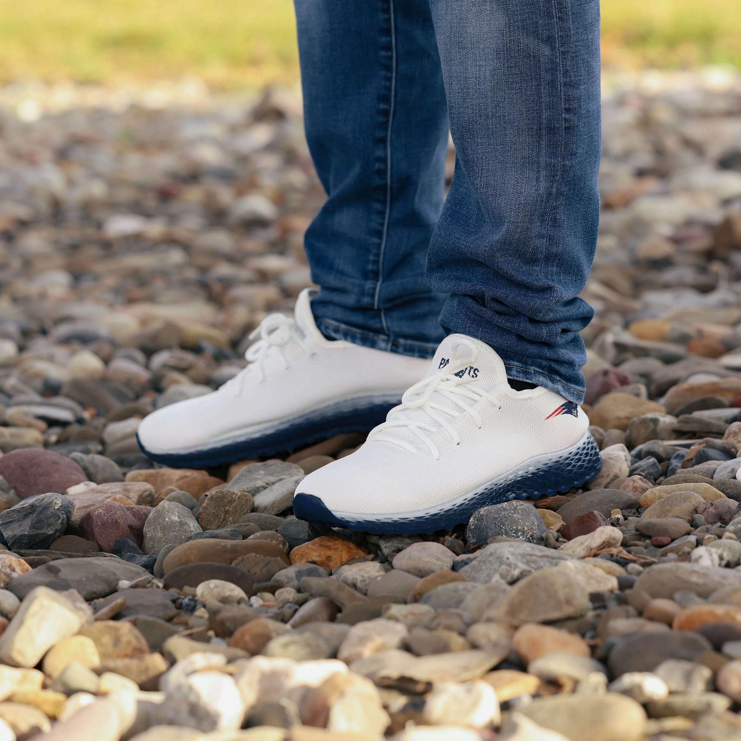 New England Patriots Gradient Midsole White Sneakers - Image 3