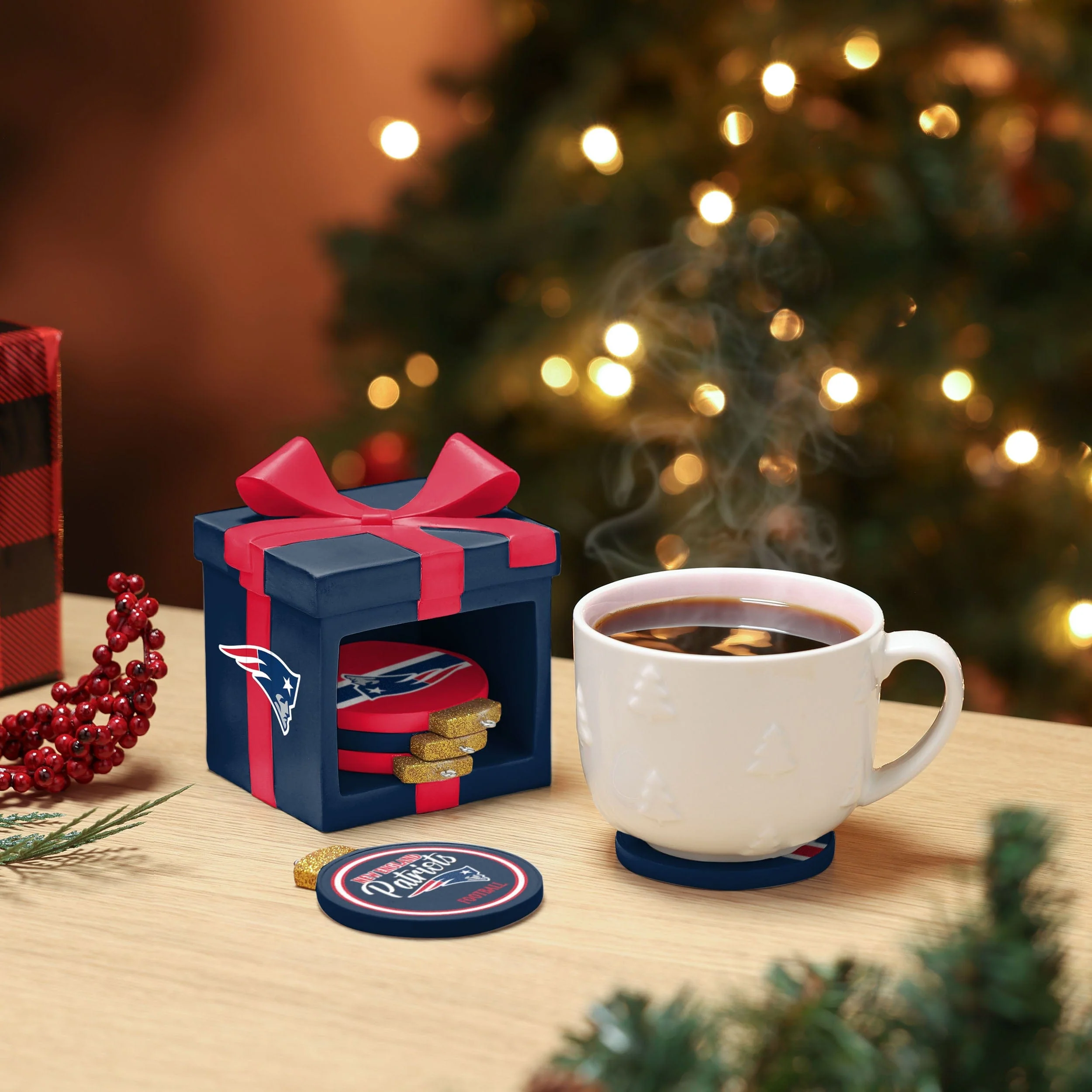 New England Patriots Holiday 5 Pack Coaster Set - Image 2
