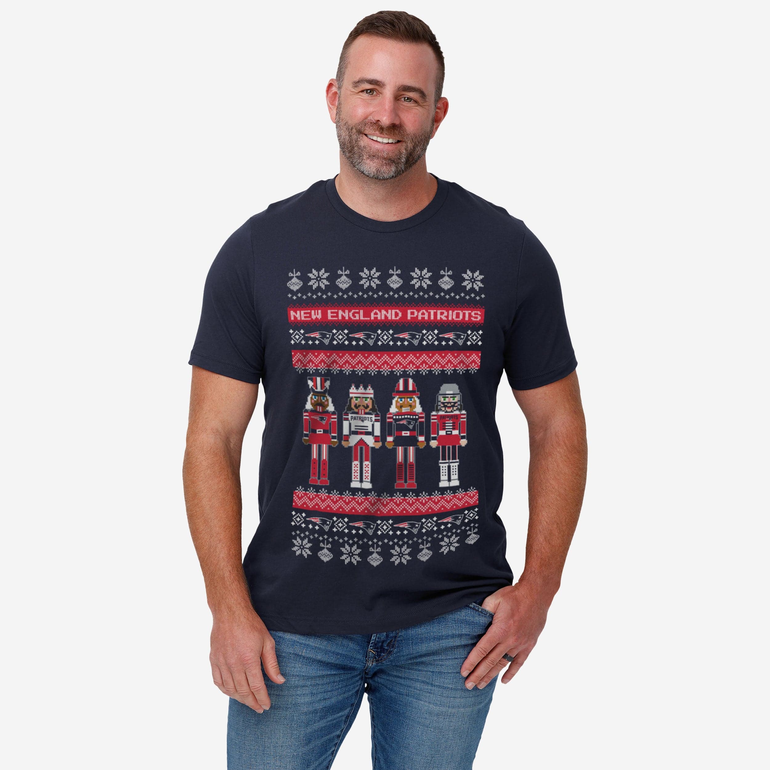 New England Patriots Holiday Nutcracker Sweater T-Shirt - Image 2