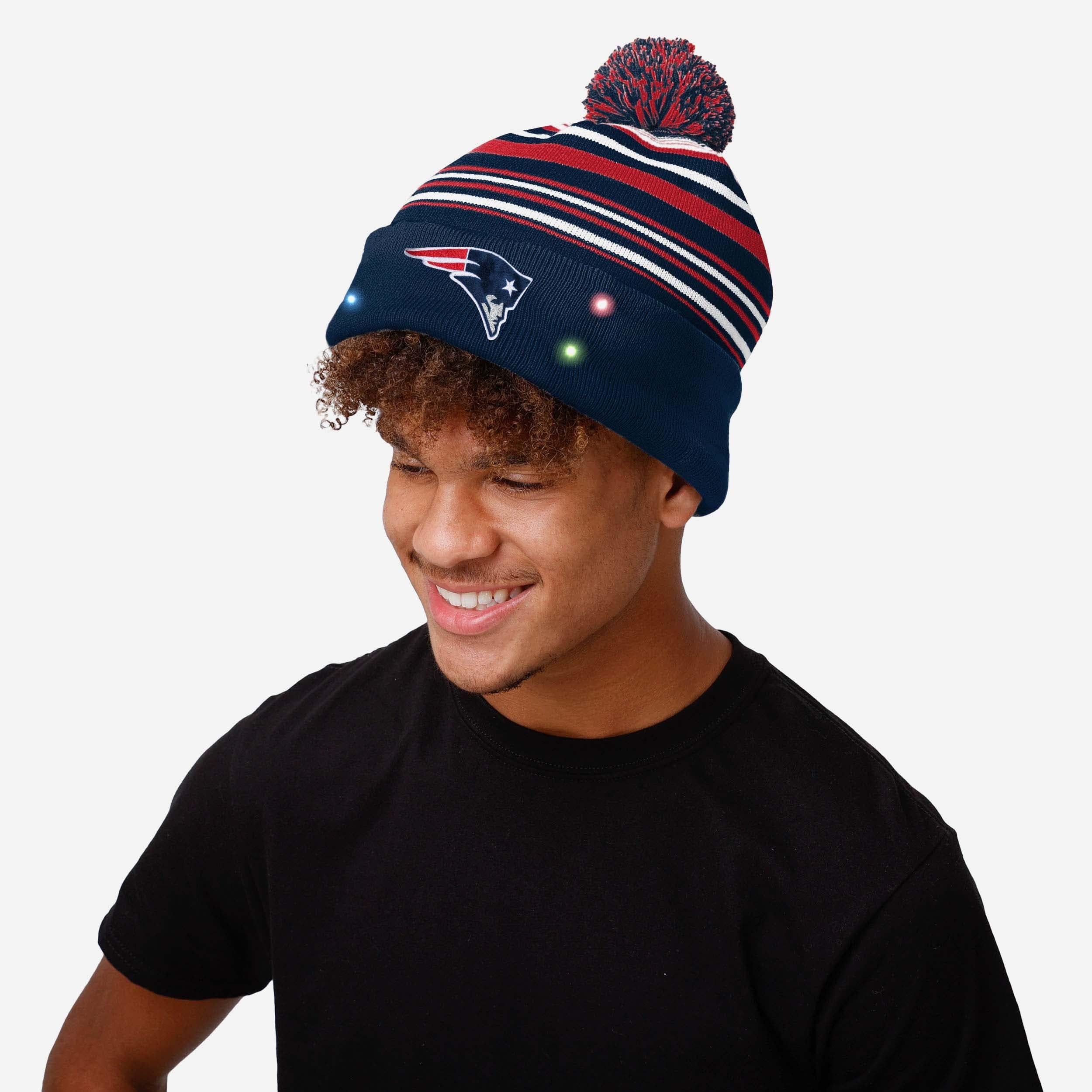 New England Patriots Horizontal Stripe Light Up Beanie - Image 3