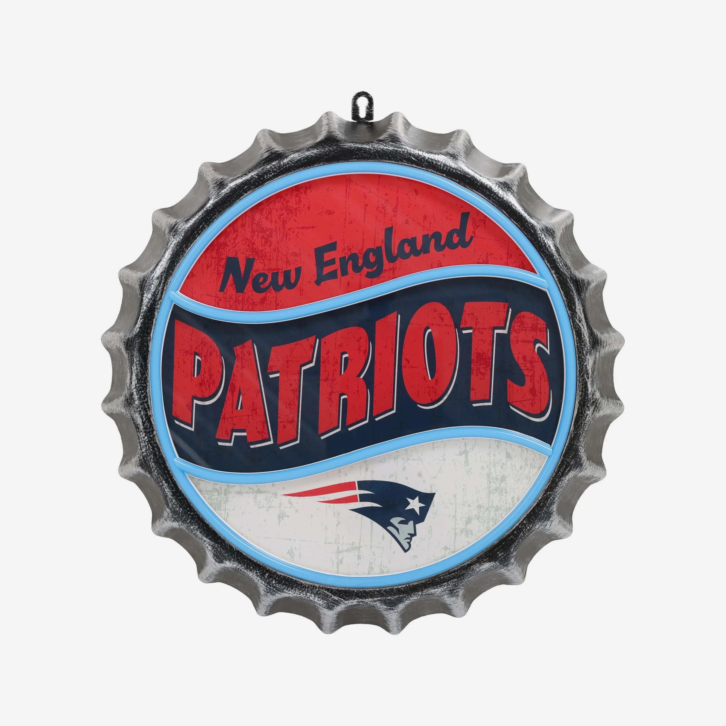 New England Patriots LED Neon Backlit Bottle Cap Wall Sign