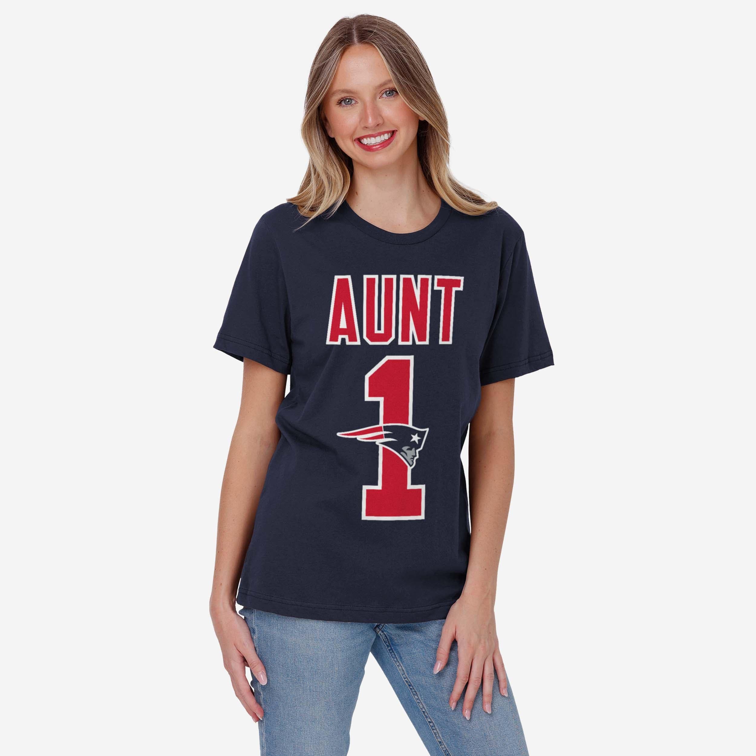 New England Patriots Number 1 Aunt T-Shirt - Image 2