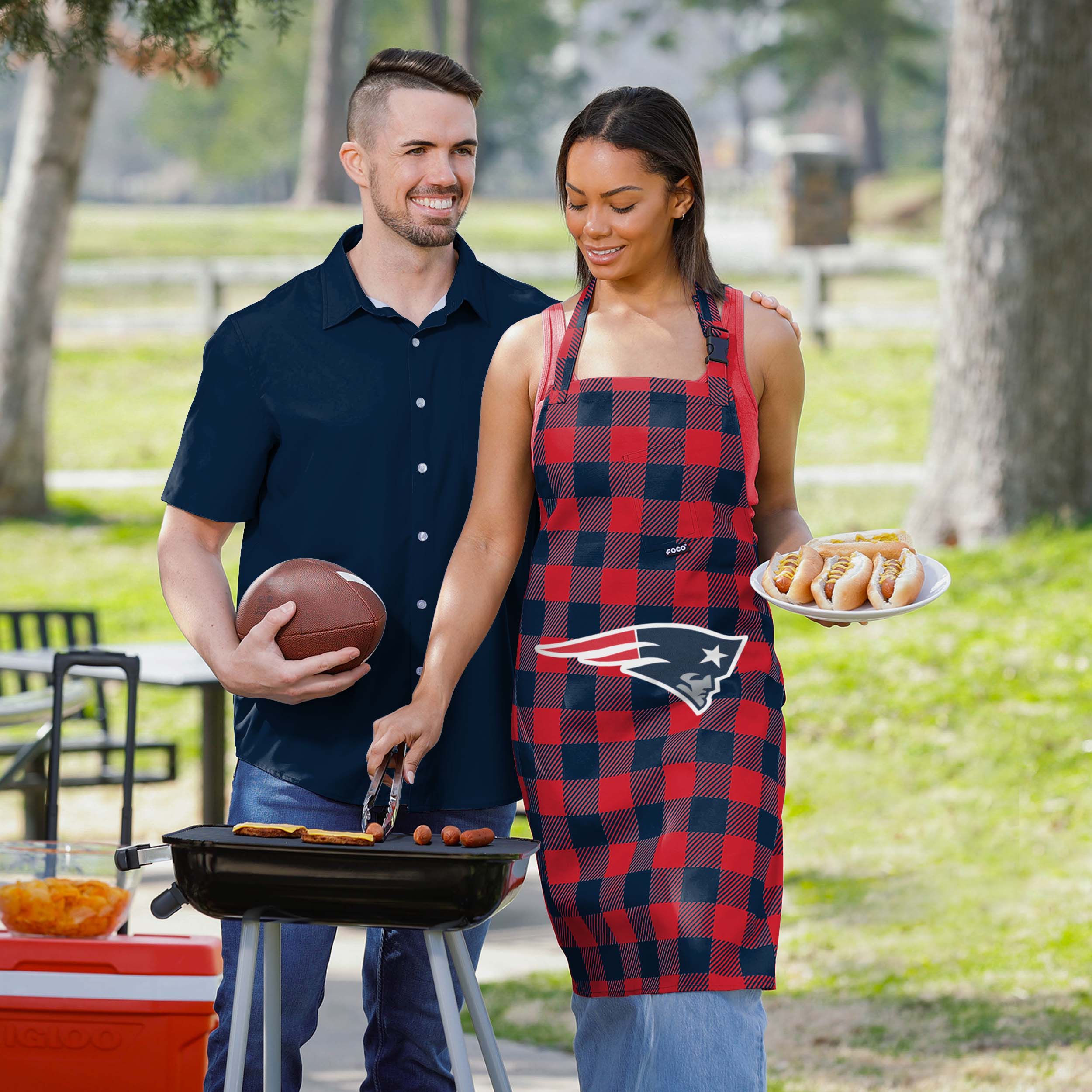 New England Patriots Plaid Apron - Image 5