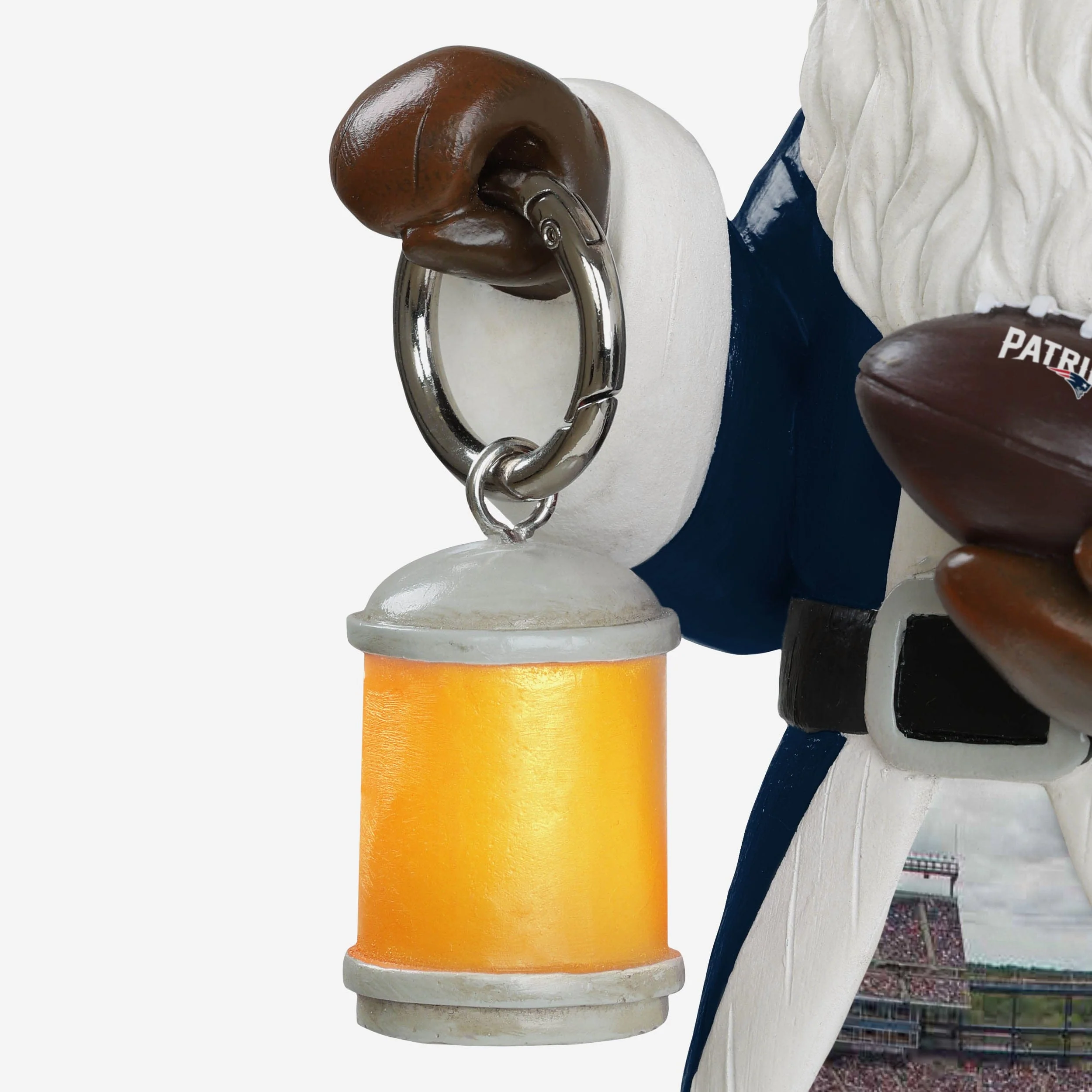 New England Patriots Santa Figure With Light Up Lantern - Image 3