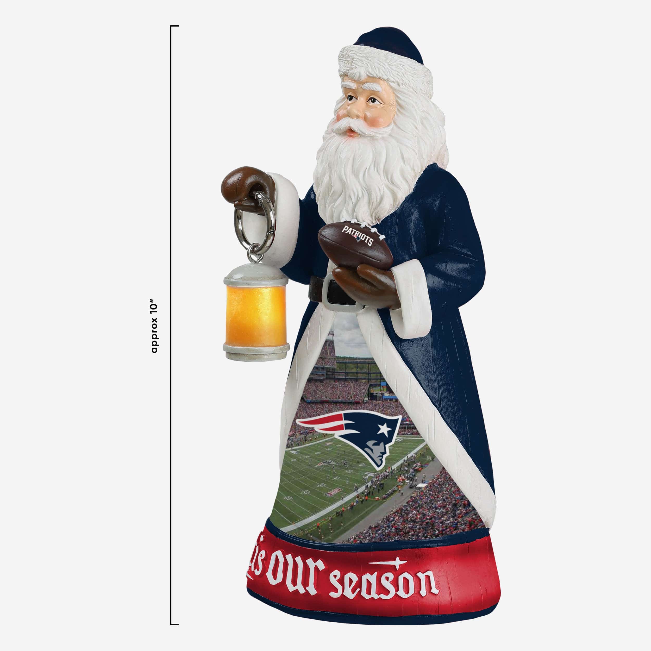 New England Patriots Santa Figure With Light Up Lantern - Image 5