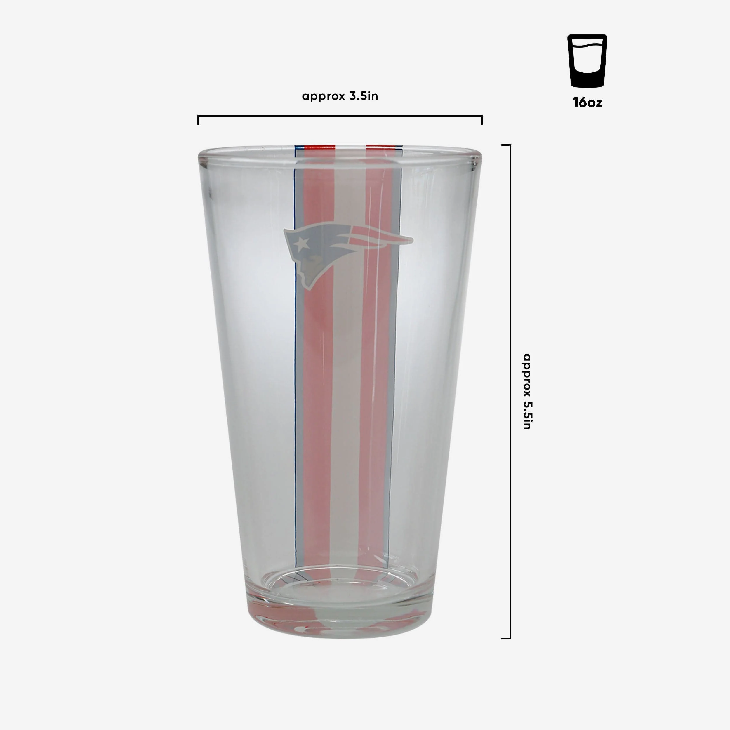 New England Patriots Team Stripe Pint Glass - Image 3