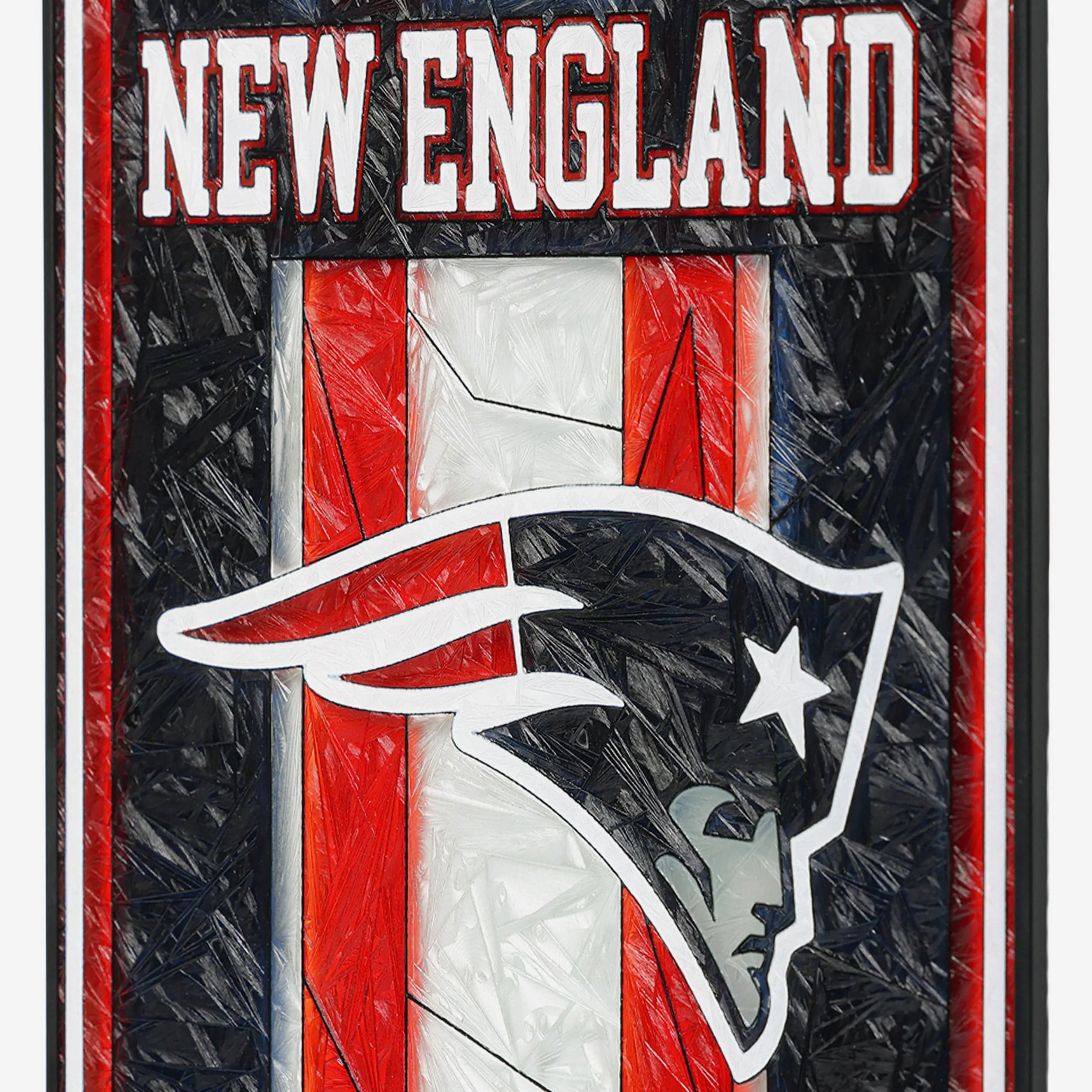 New England Patriots Team Stripe Stain Glass Sign - Image 5