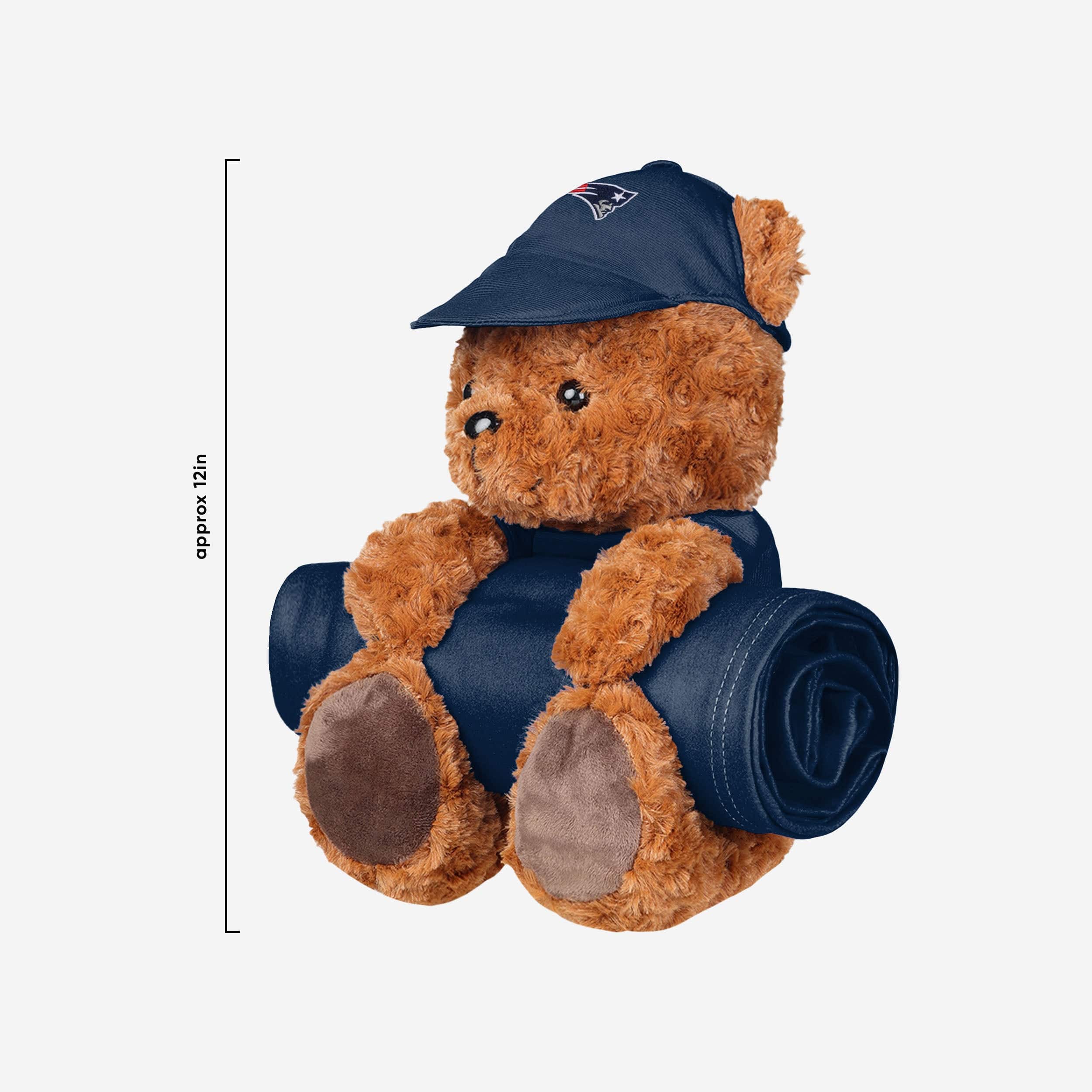 New England Patriots Throw Blanket With Plush Bear - Image 3