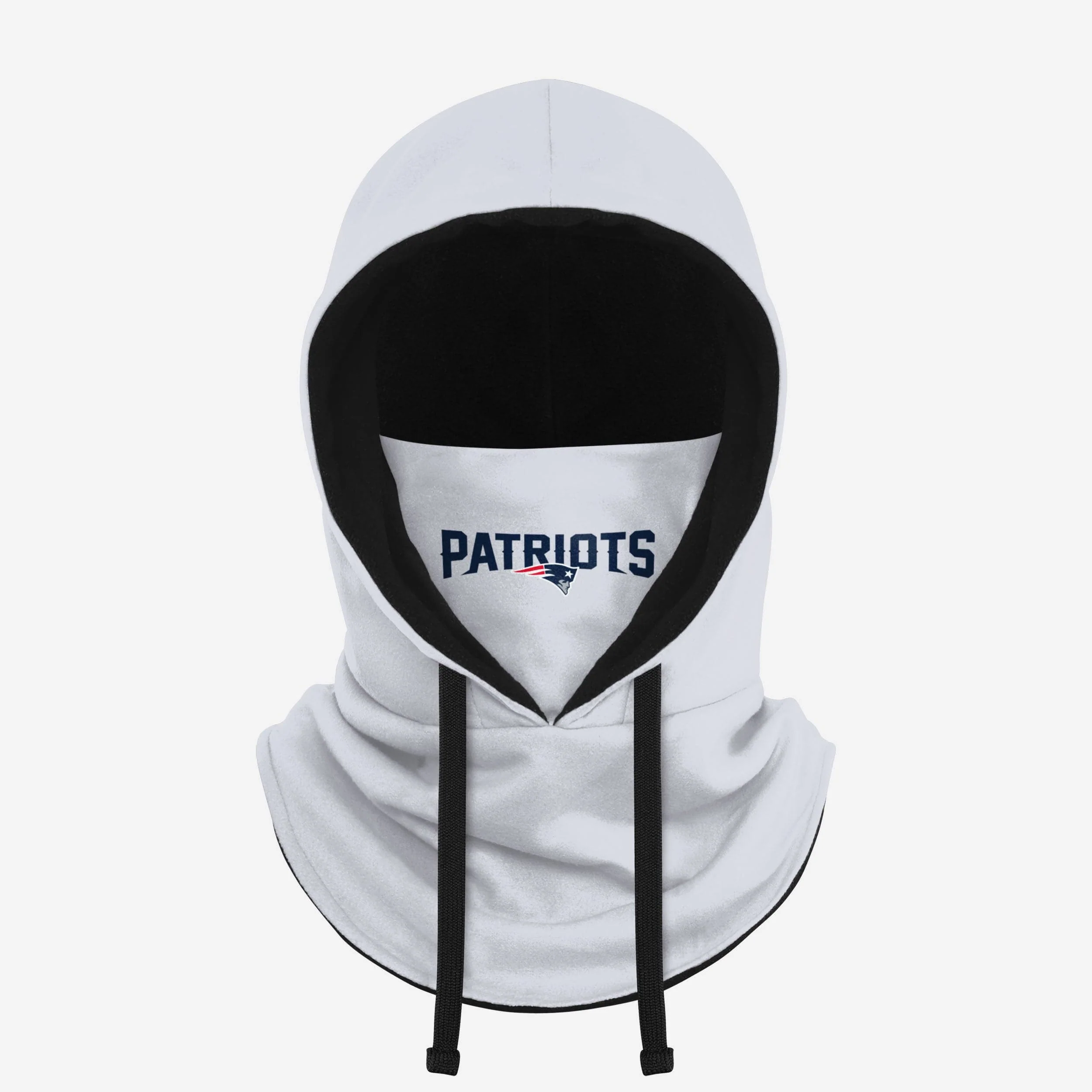 New England Patriots White Drawstring Hooded Gaiter
