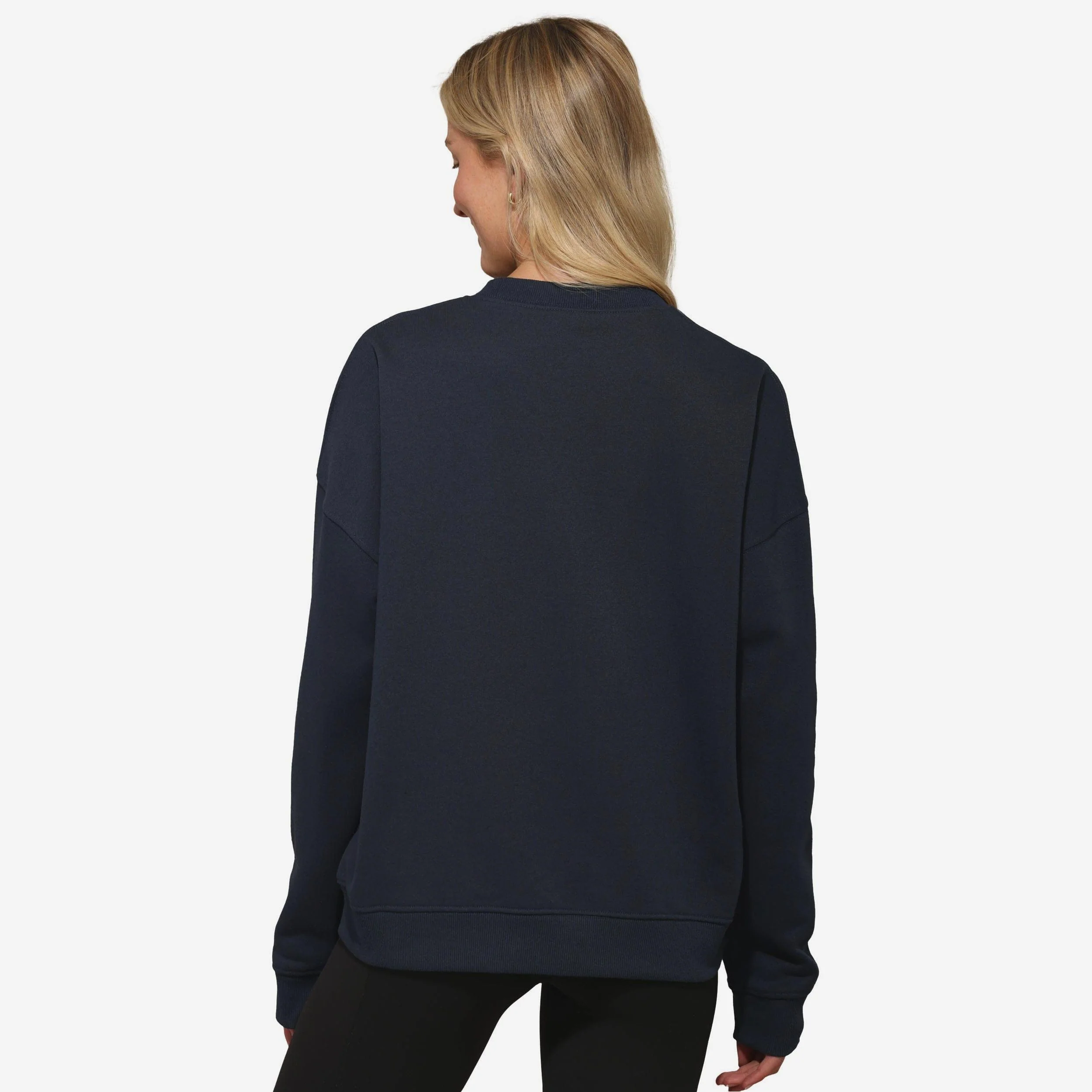 New England Patriots Womens Rhinestone Logo Oversized Crew Neck Sweatshirt - Image 3