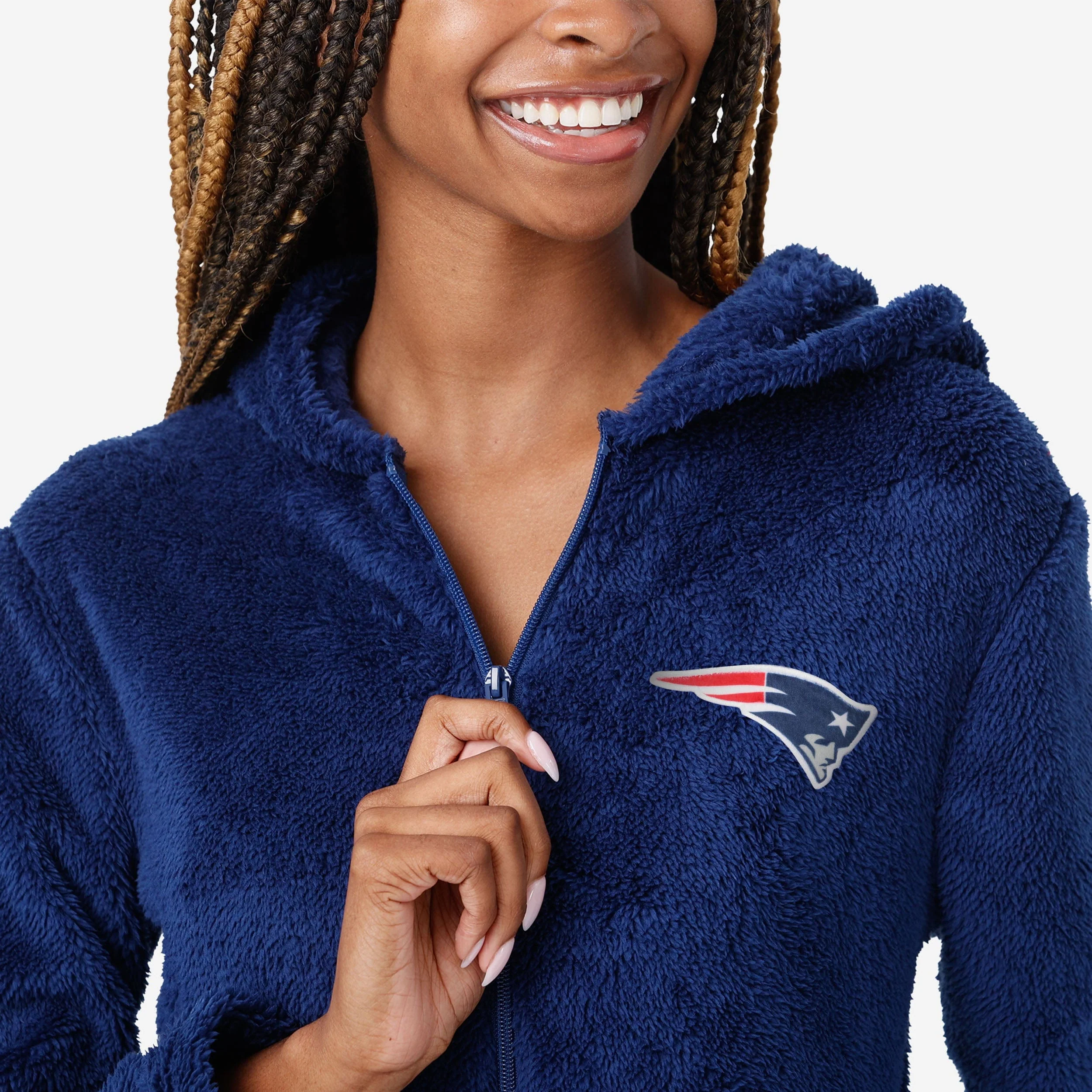 New England Patriots Womens Short Cozy One Piece Pajamas - Image 3