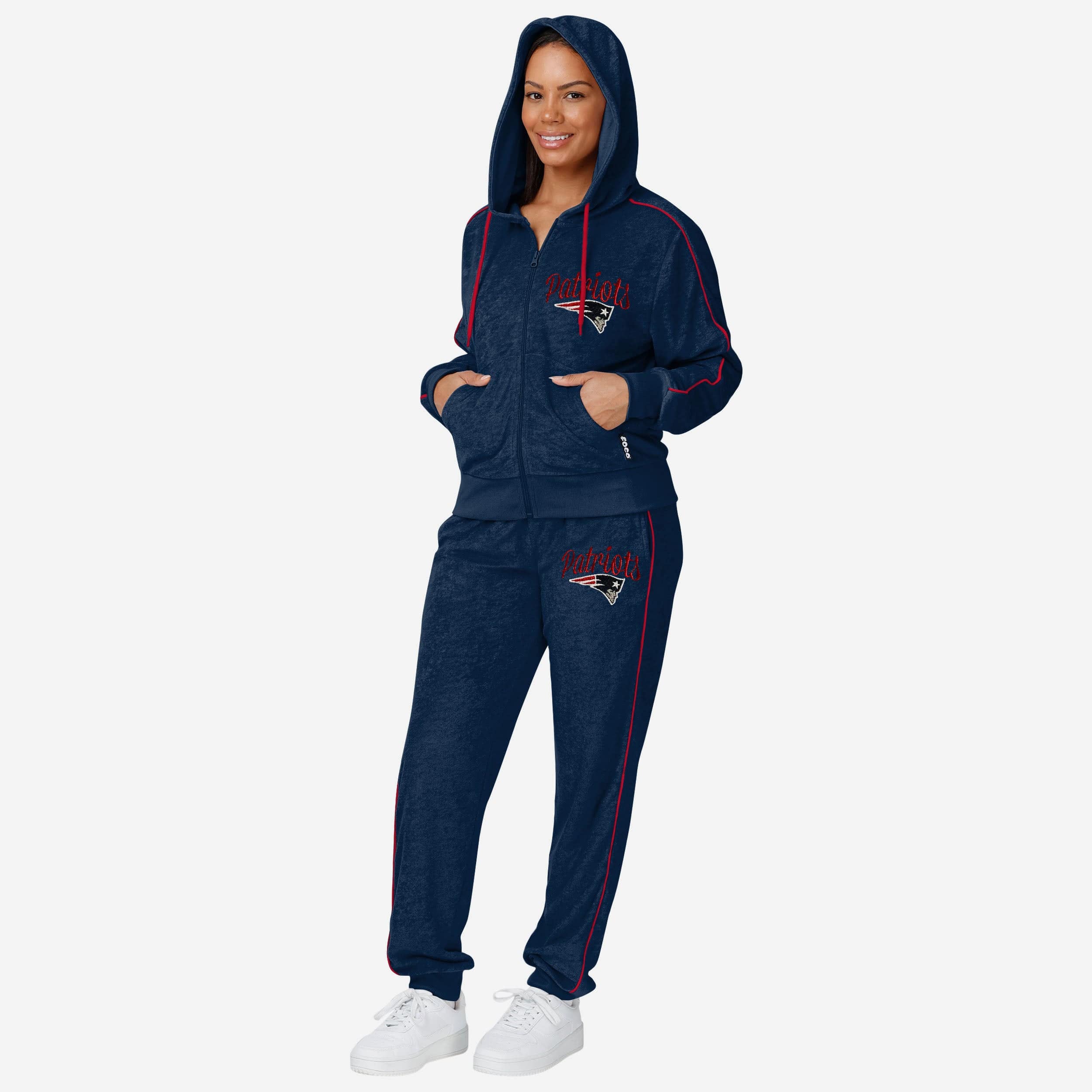 New England Patriots Womens Terry Knit Zip Up Top - Image 6