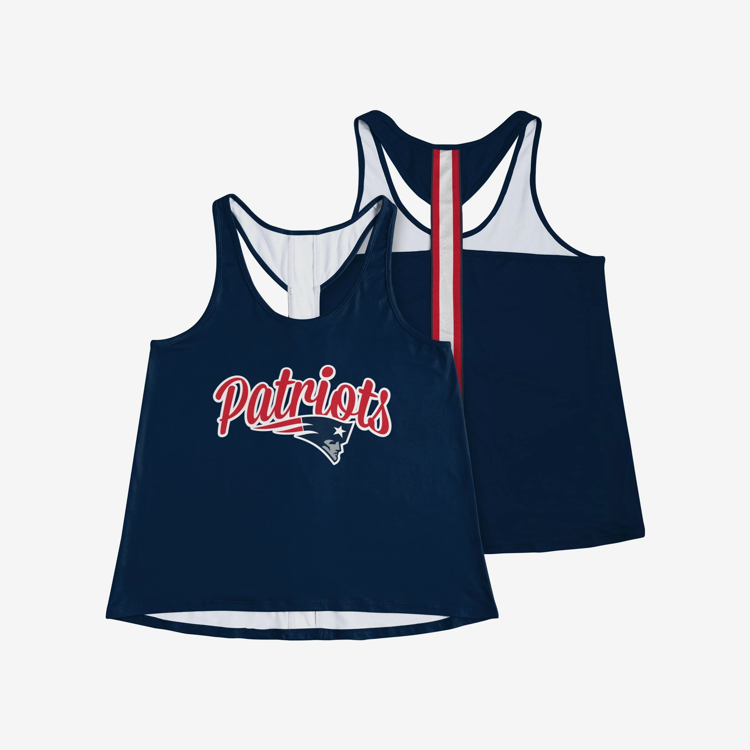 New England Patriots Womens Wordmark Team Stripe Sleeveless Top - Image 3