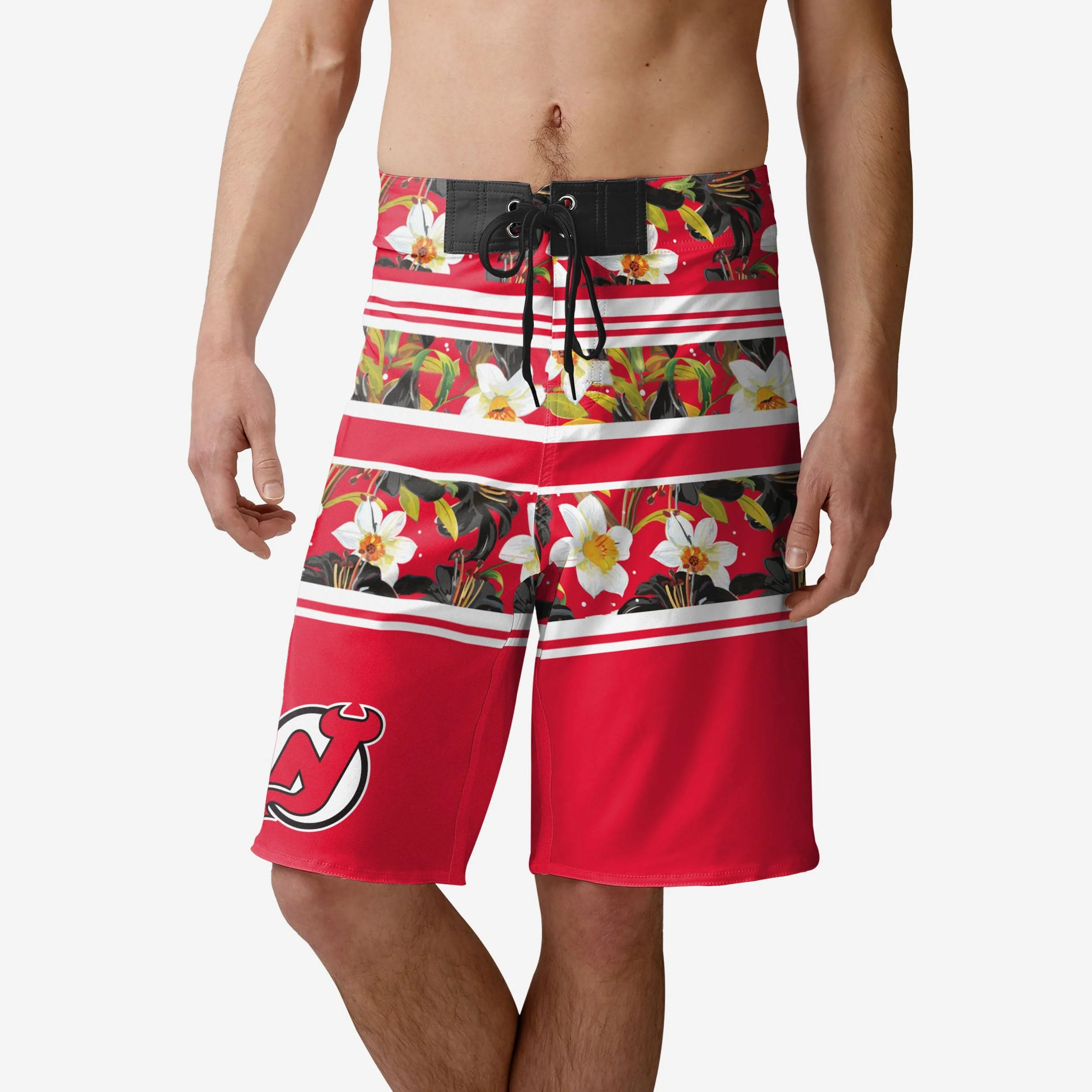 New Jersey Devils Floral Stripe Boardshorts