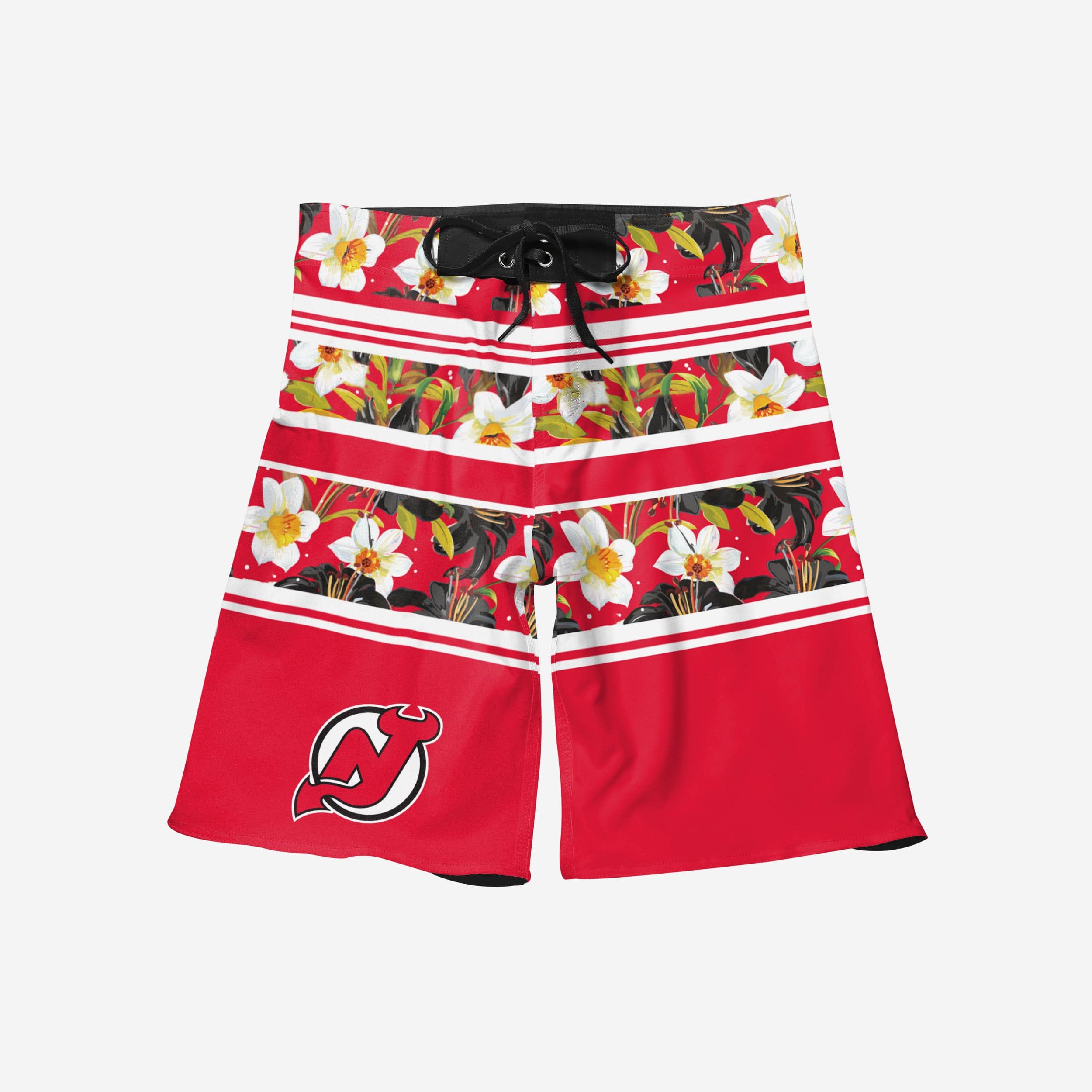 New Jersey Devils Floral Stripe Boardshorts - Image 3