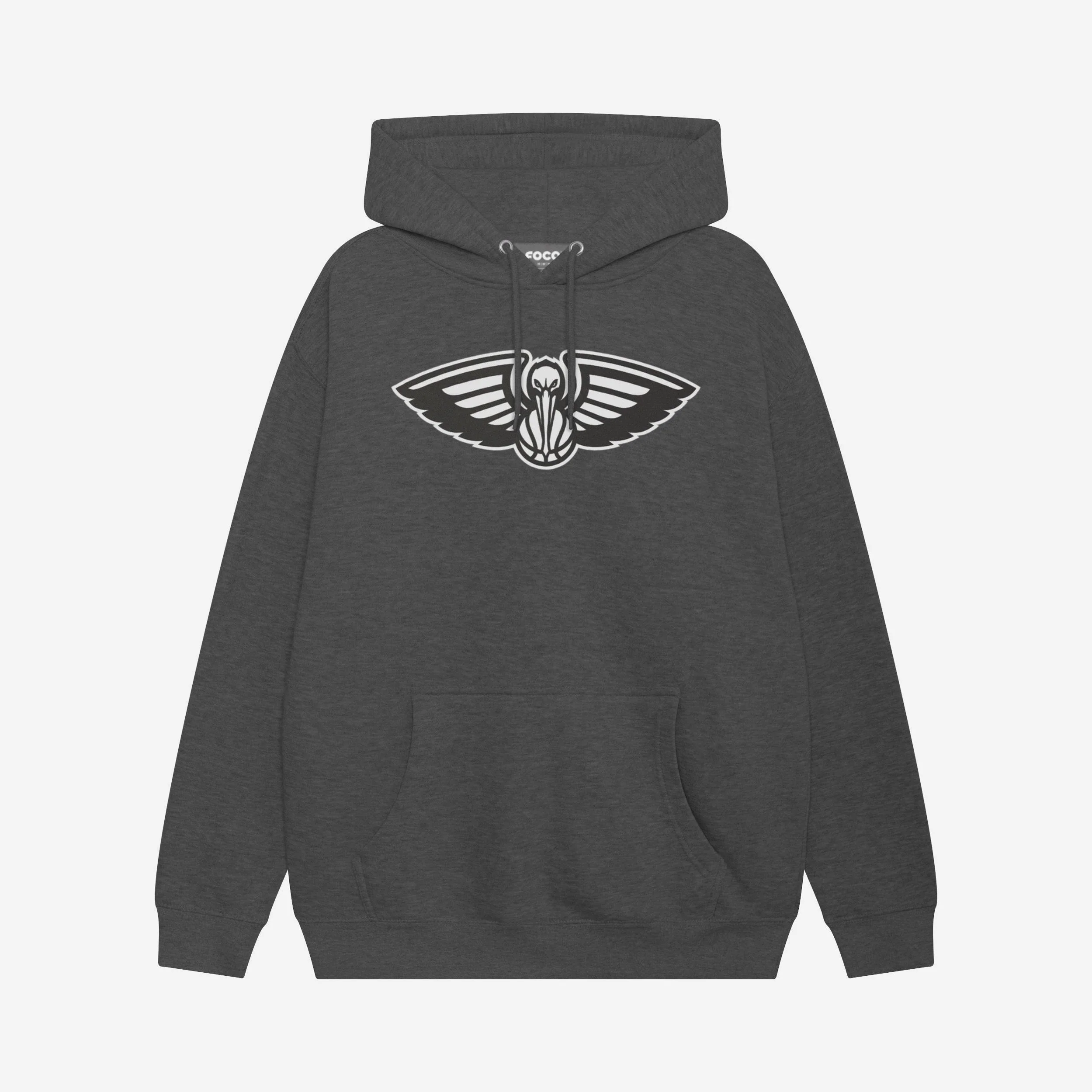 New Orleans Pelicans Black & White Primary Logo Hoodie