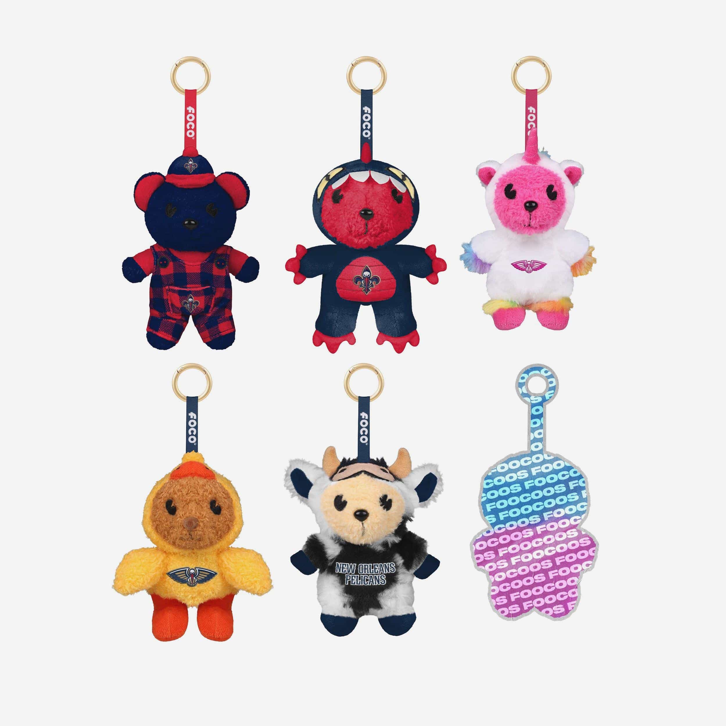 New Orleans Pelicans FOOCOOS Plush Bag Charm Keychain Blind Box Series 1