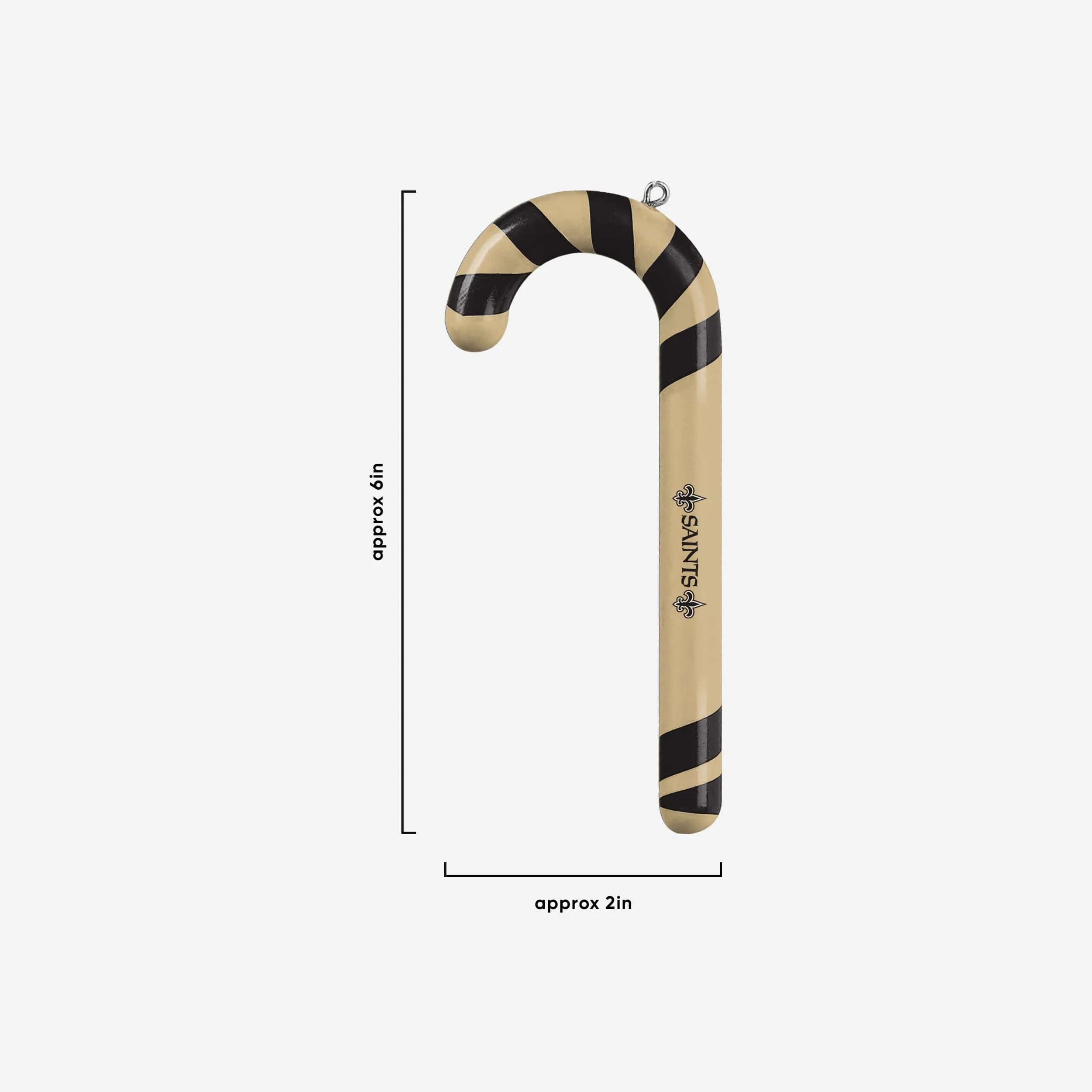 New Orleans Saints 12 Pack Candy Cane Ornament Set - Image 2