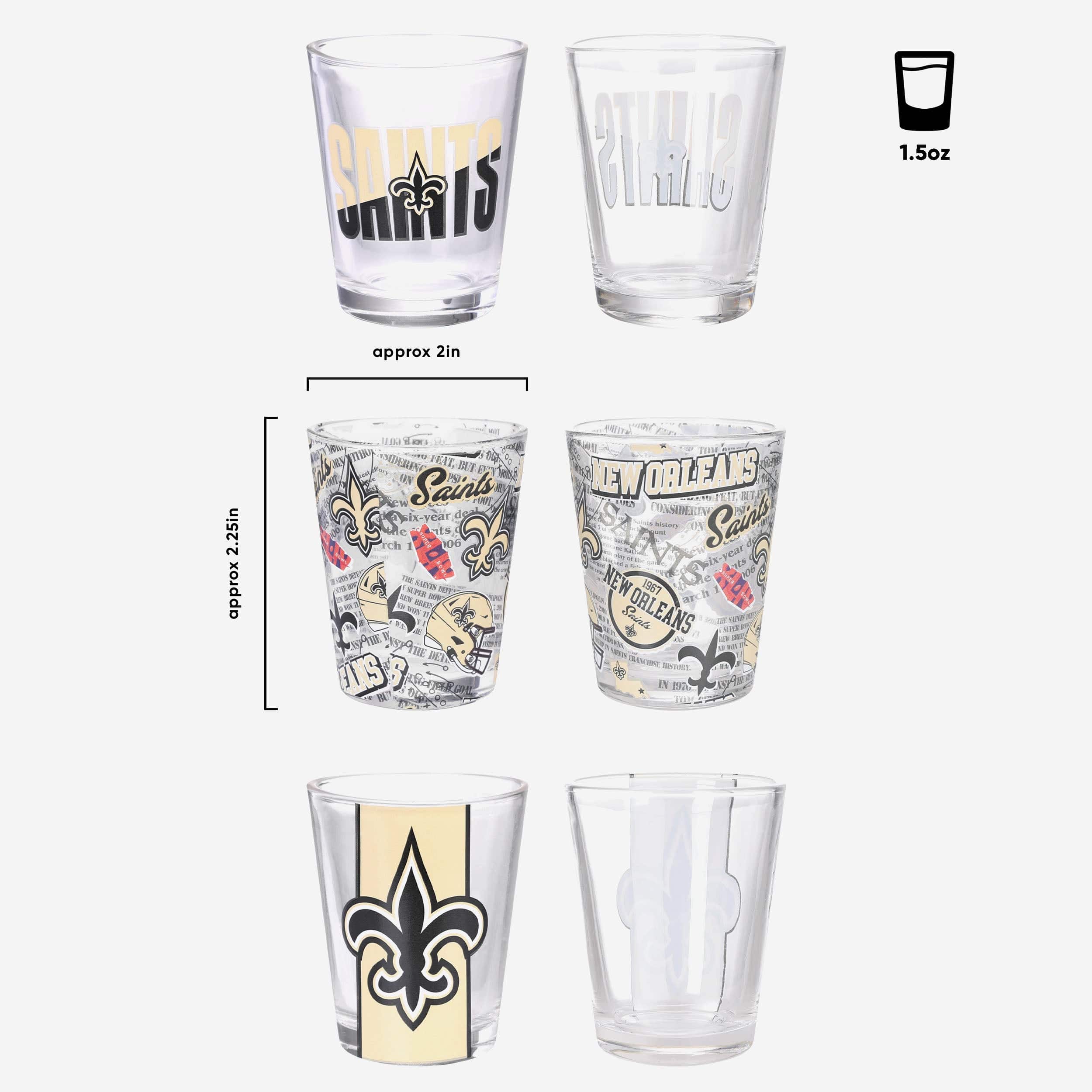 New Orleans Saints 3 Pack Shot Glass - Image 3
