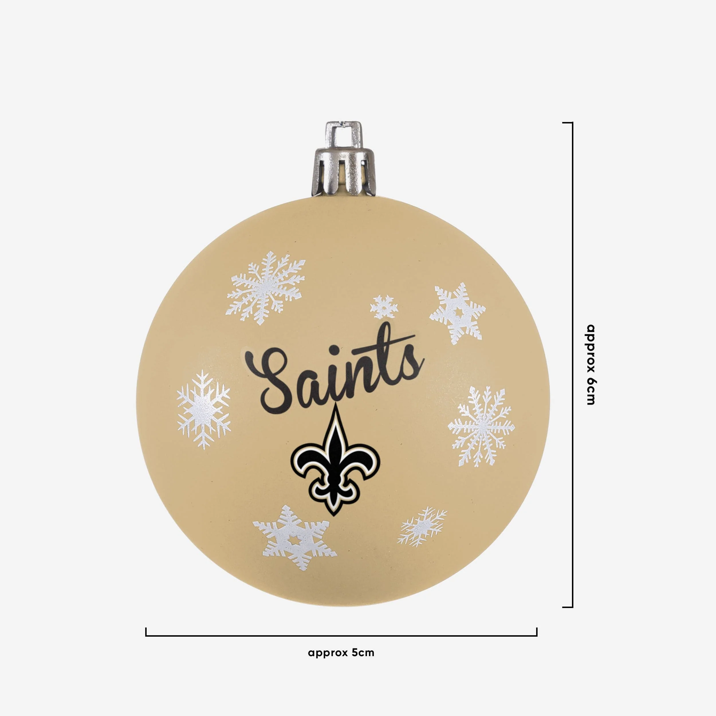 New Orleans Saints 5 Pack Shatterproof Ball Ornament Set - Image 3