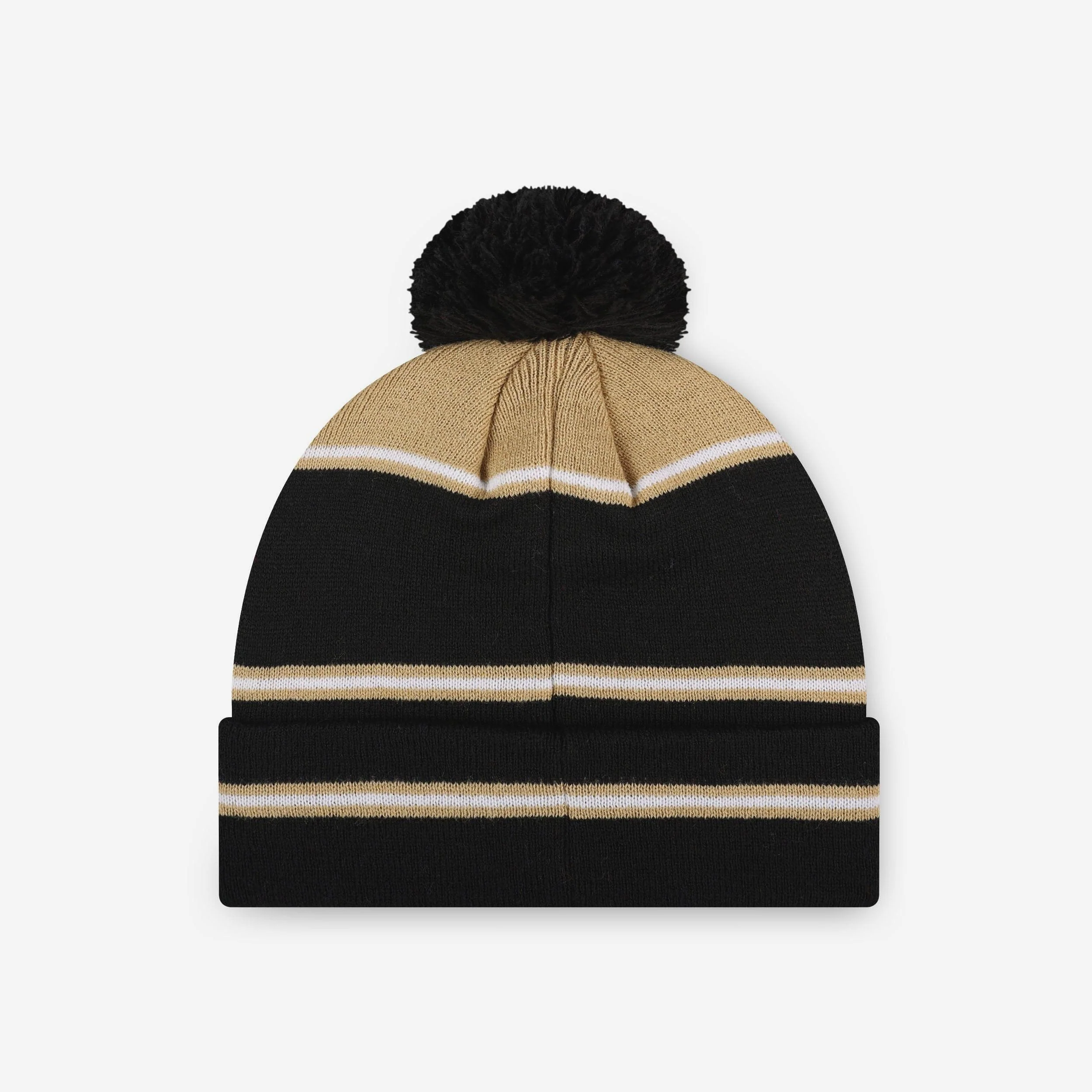 New Orleans Saints Big Wordmark Stripe Pom Beanie - Image 2