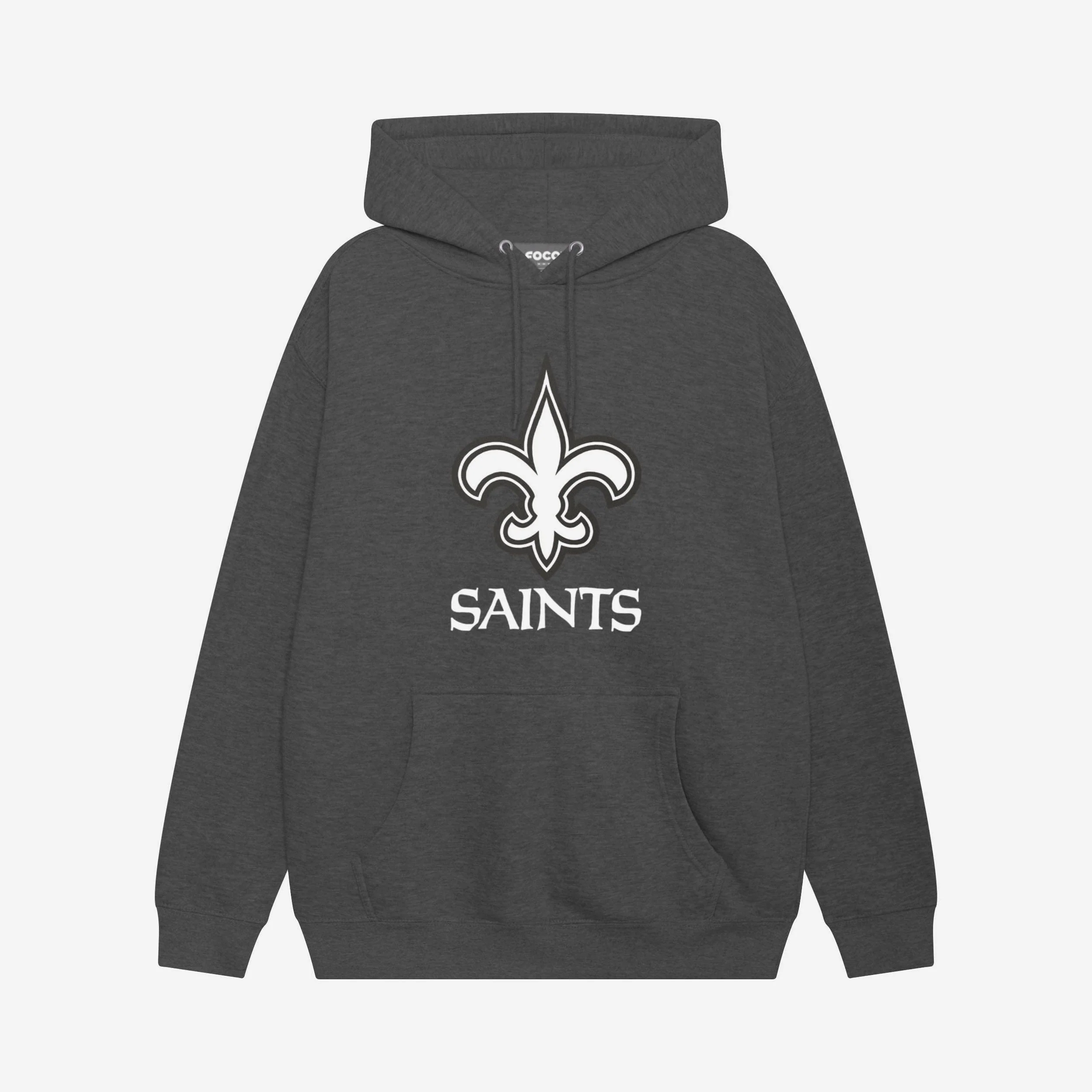 New Orleans Saints Black & White Primary Logo Hoodie