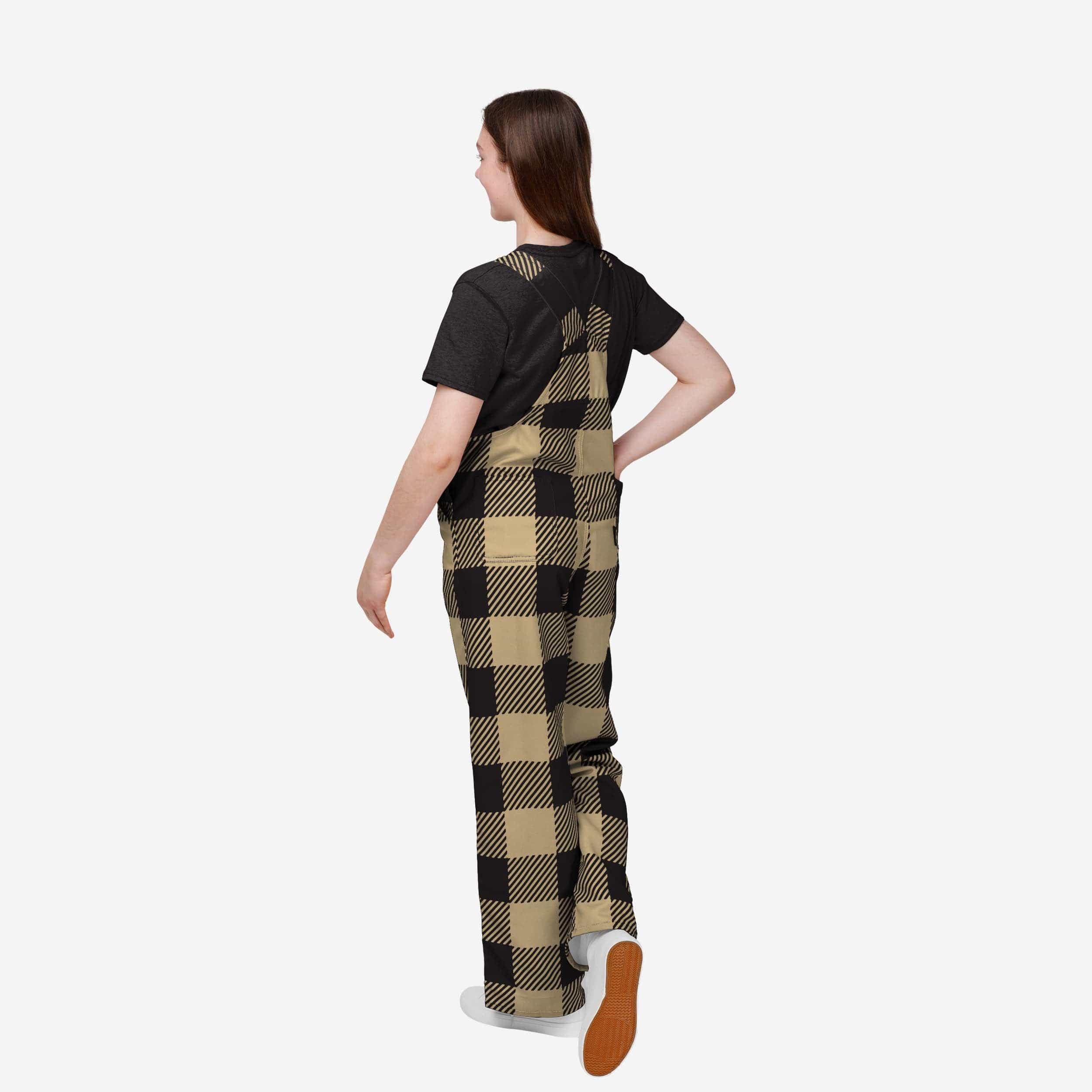 New Orleans Saints Buffalo Youth Plaid Bib Overalls - Image 2