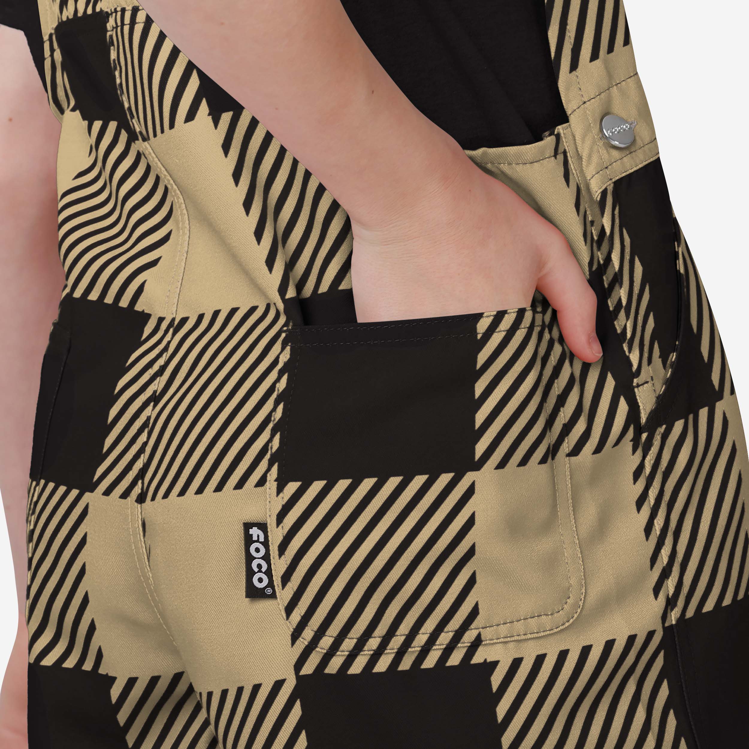 New Orleans Saints Buffalo Youth Plaid Bib Overalls - Image 6