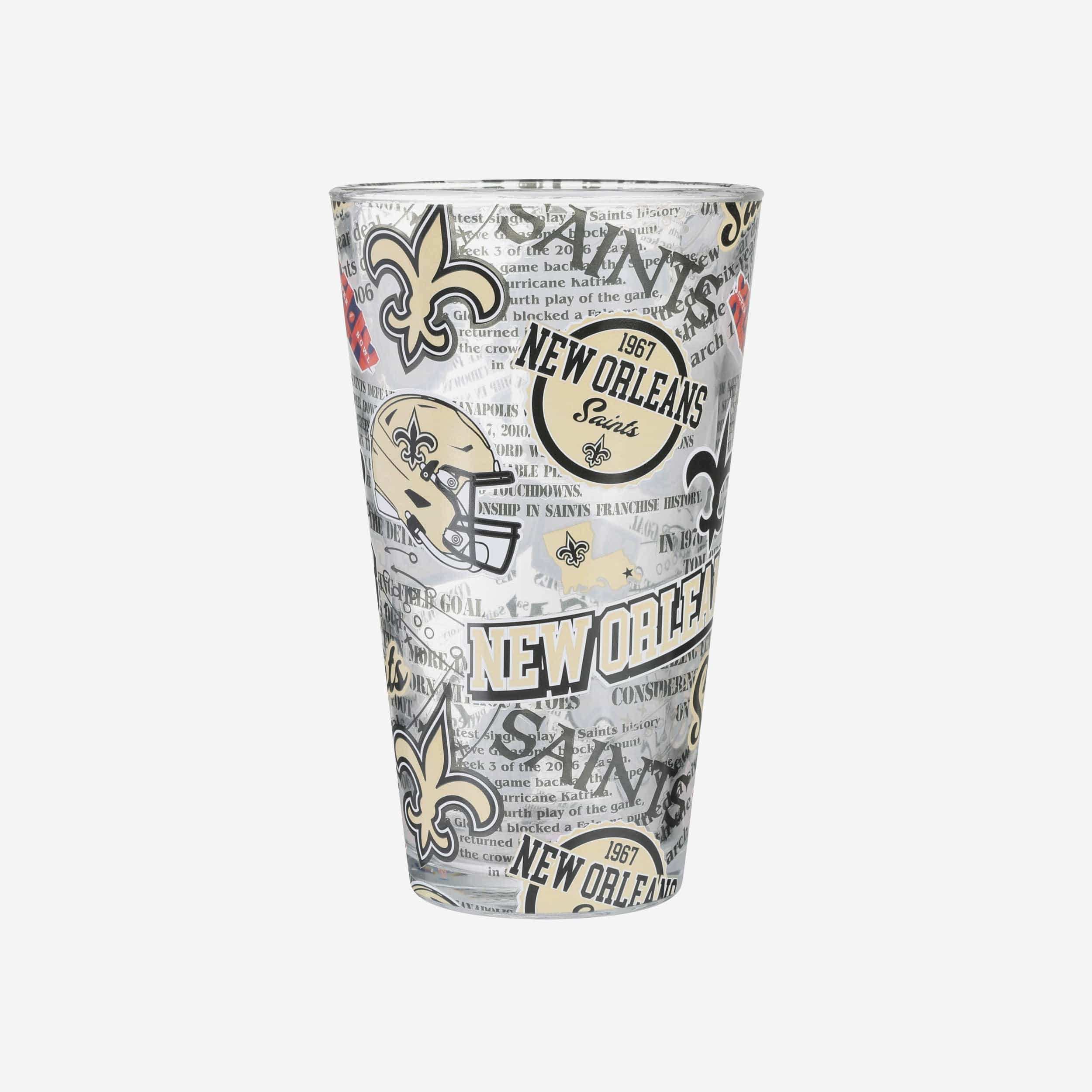 New Orleans Saints Historic Print Pint Glass