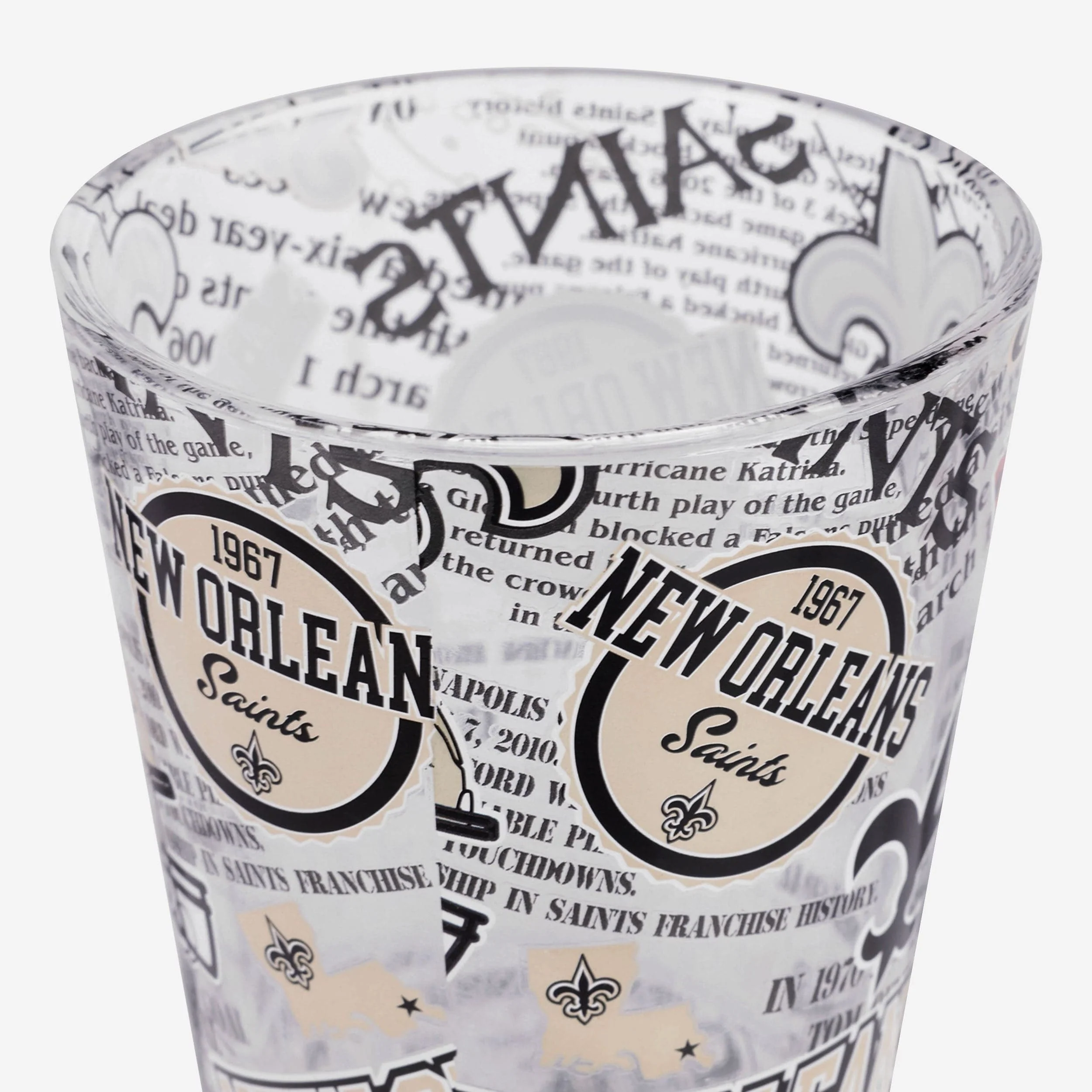 New Orleans Saints Historic Print Pint Glass - Image 4