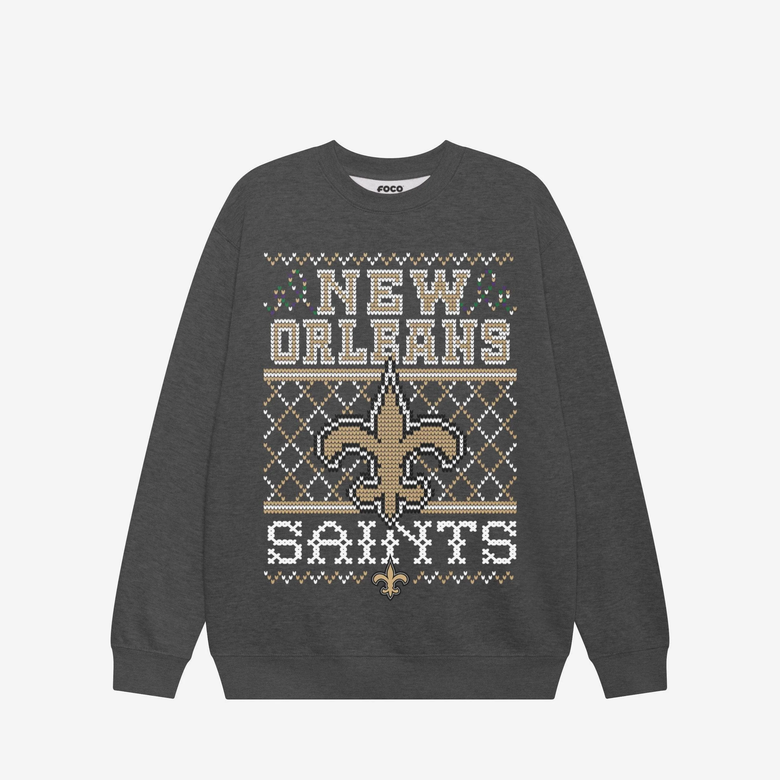 New Orleans Saints Holiday Crew Neck Sweatshirt