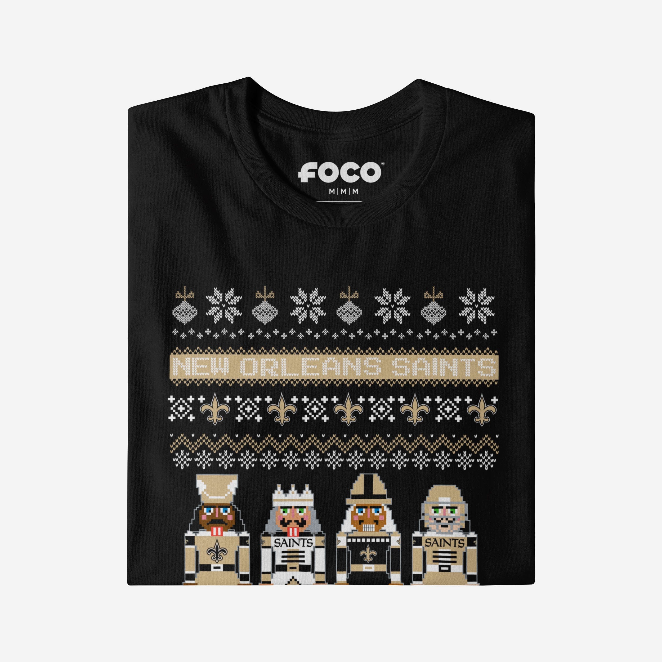 New Orleans Saints Holiday Nutcracker Sweater T-Shirt - Image 4