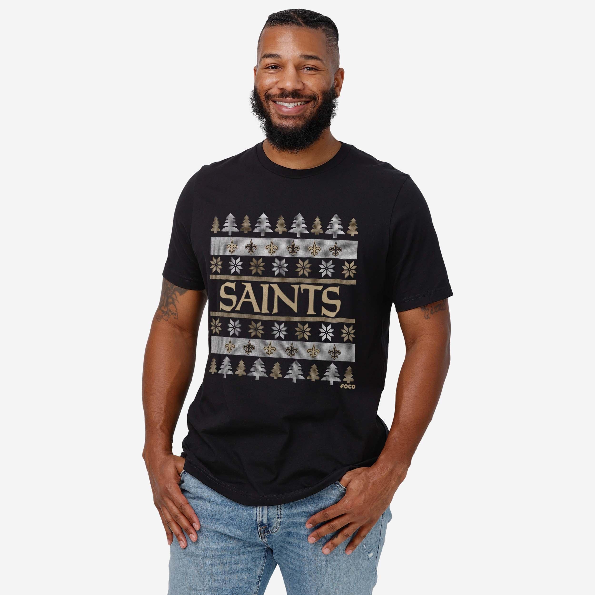 New Orleans Saints Holiday Sweater T-Shirt - Image 2