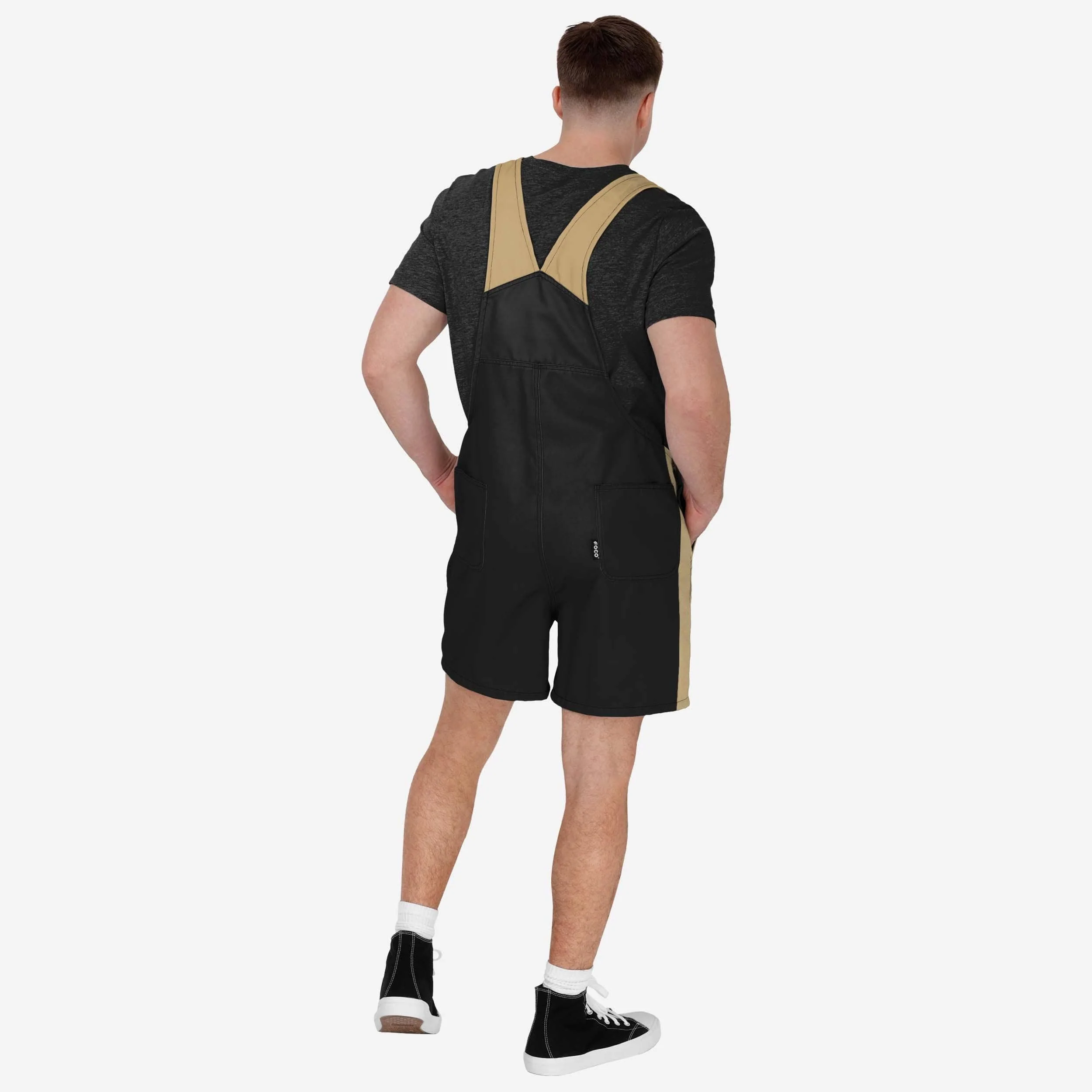 New Orleans Saints Mens Team Stripe Bib Shortalls - Image 2