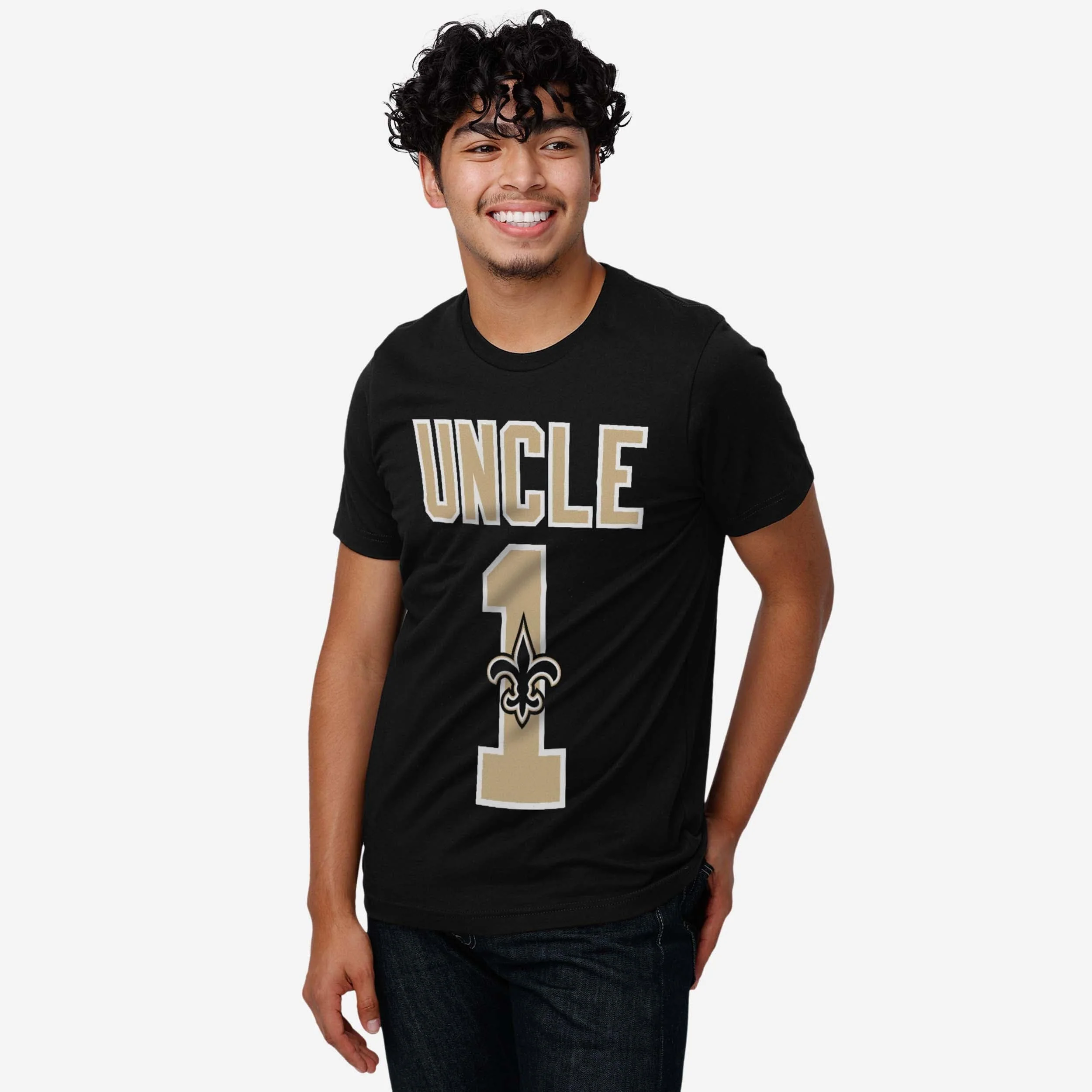 New Orleans Saints Number 1 Uncle T-Shirt - Image 2