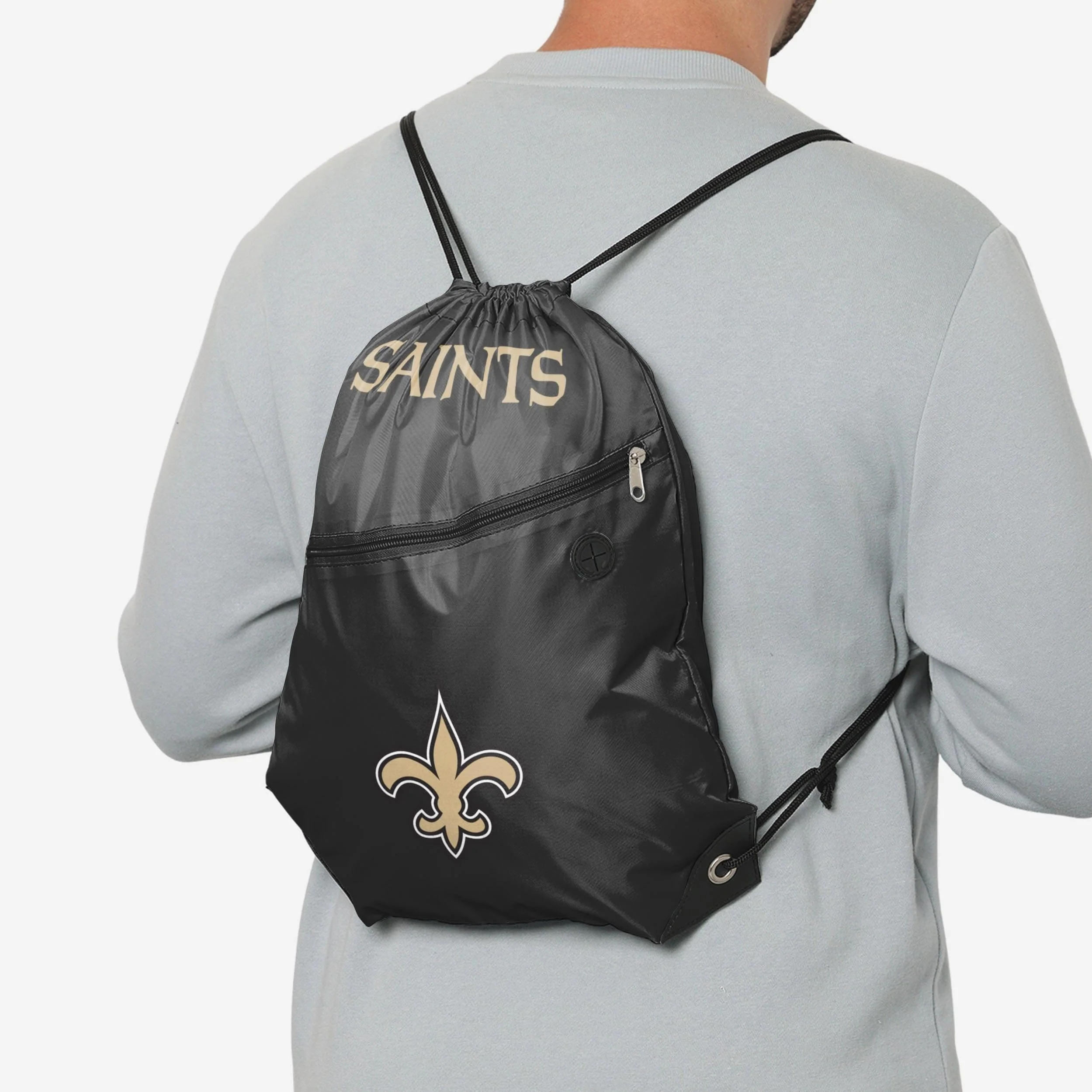 New Orleans Saints Pocket Drawstring Backpack - Image 3