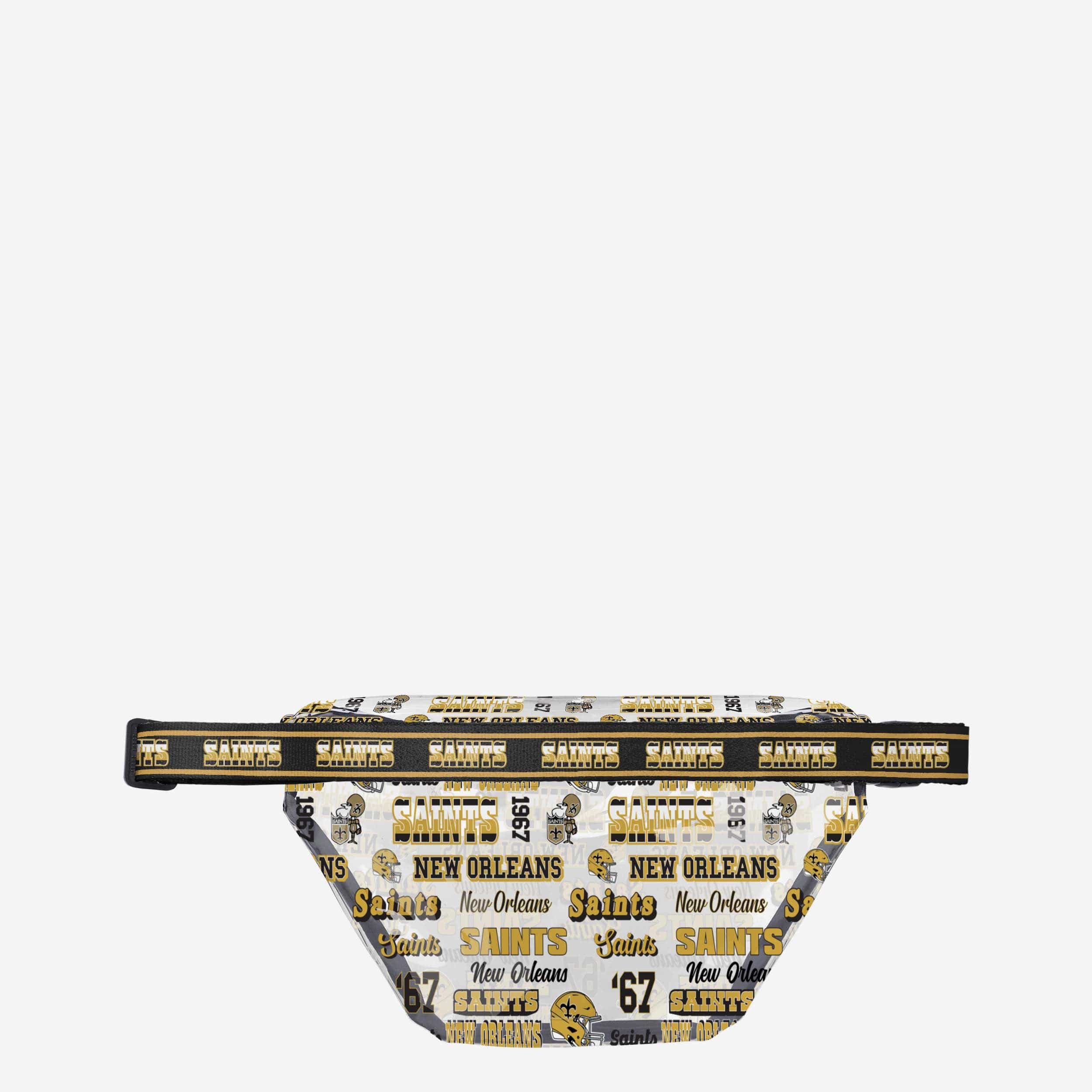 New Orleans Saints Repeat Retro Print Clear Fanny Pack - Image 3