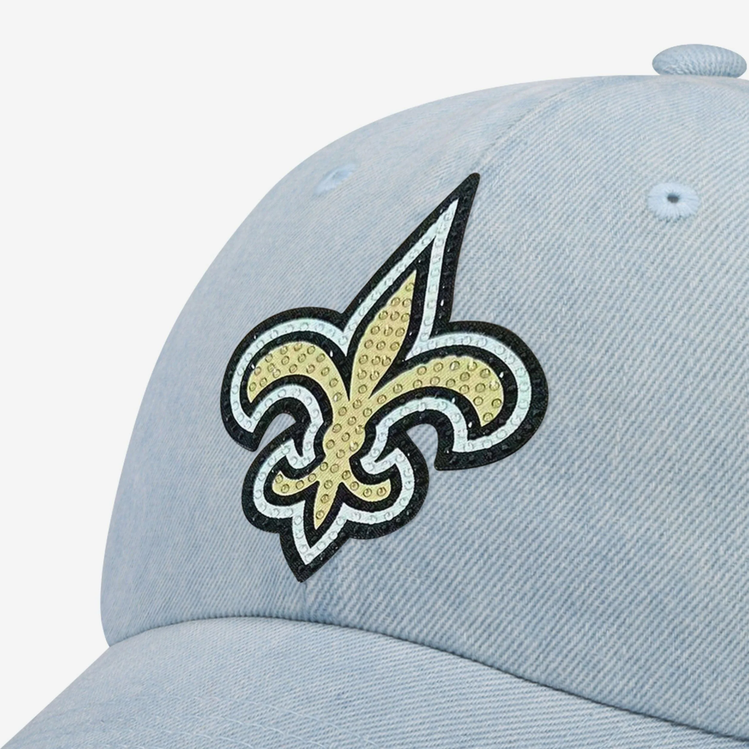 New Orleans Saints Rhinestone Logo Denim Casual Cap - Image 2