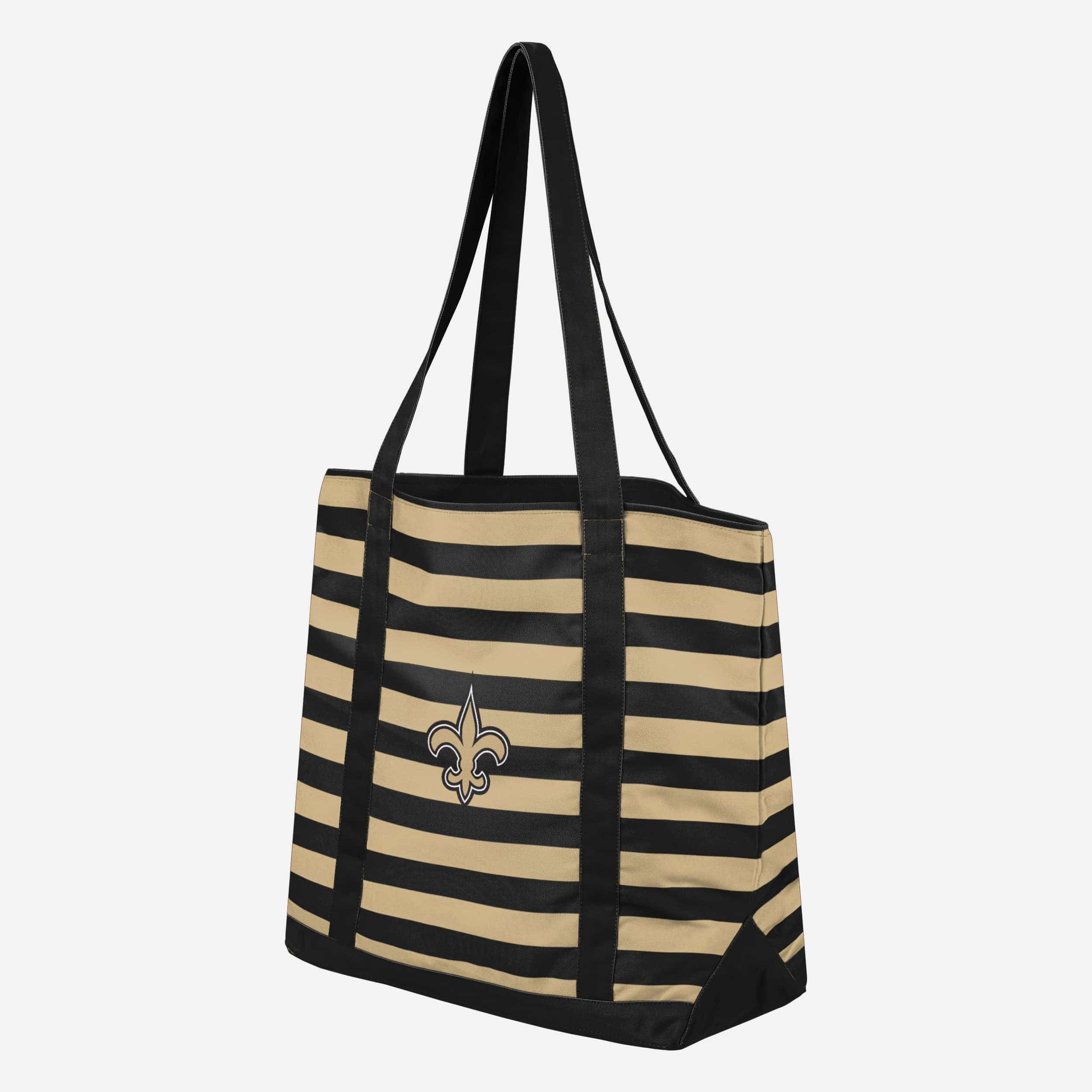 New Orleans Saints Team Stripe Canvas Tote Bag - Image 2