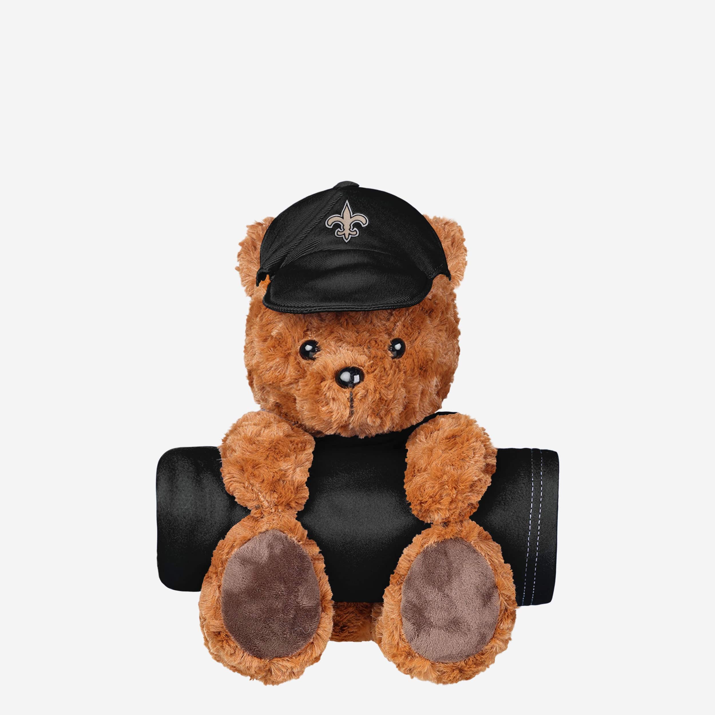 New Orleans Saints Throw Blanket With Plush Bear