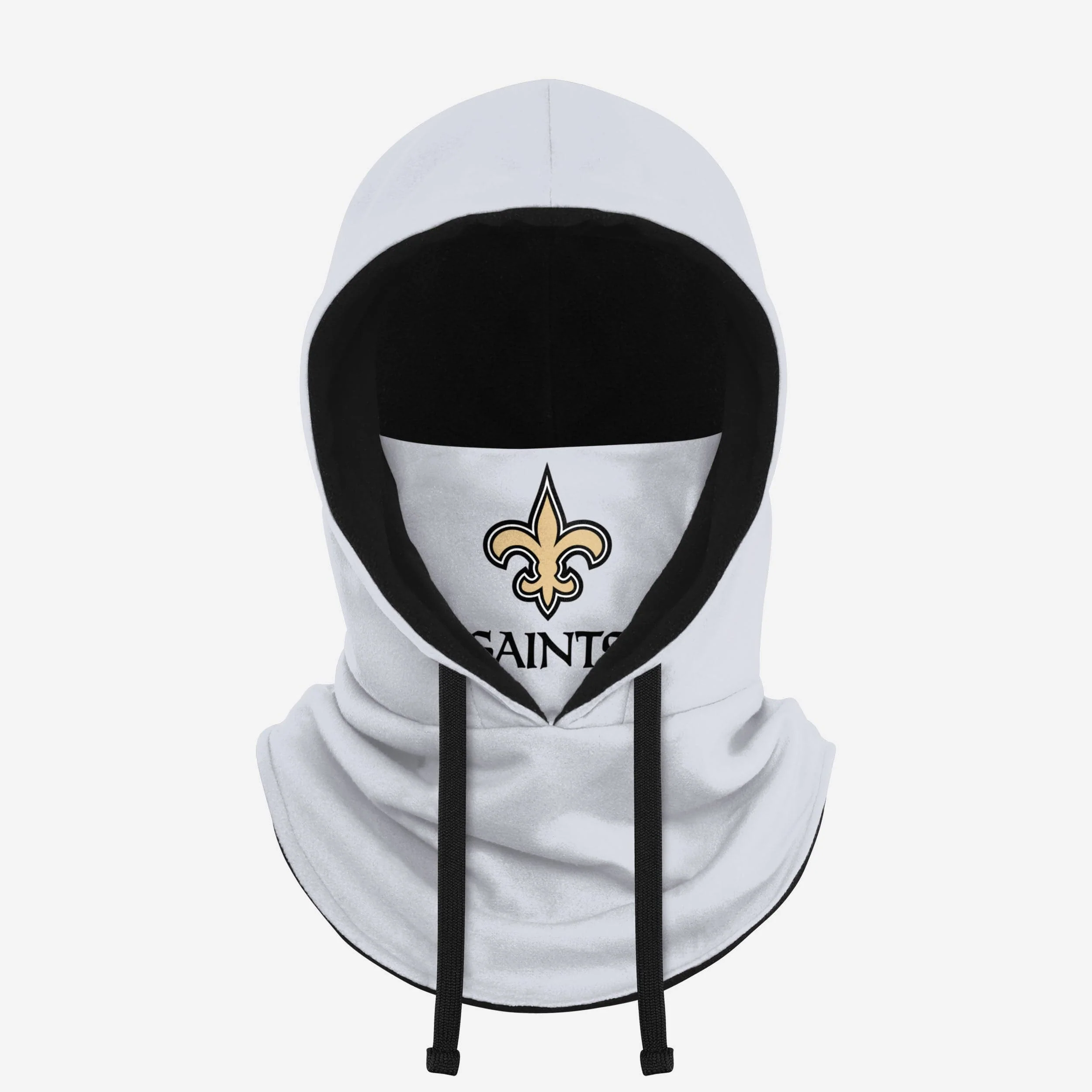 New Orleans Saints White Drawstring Hooded Gaiter