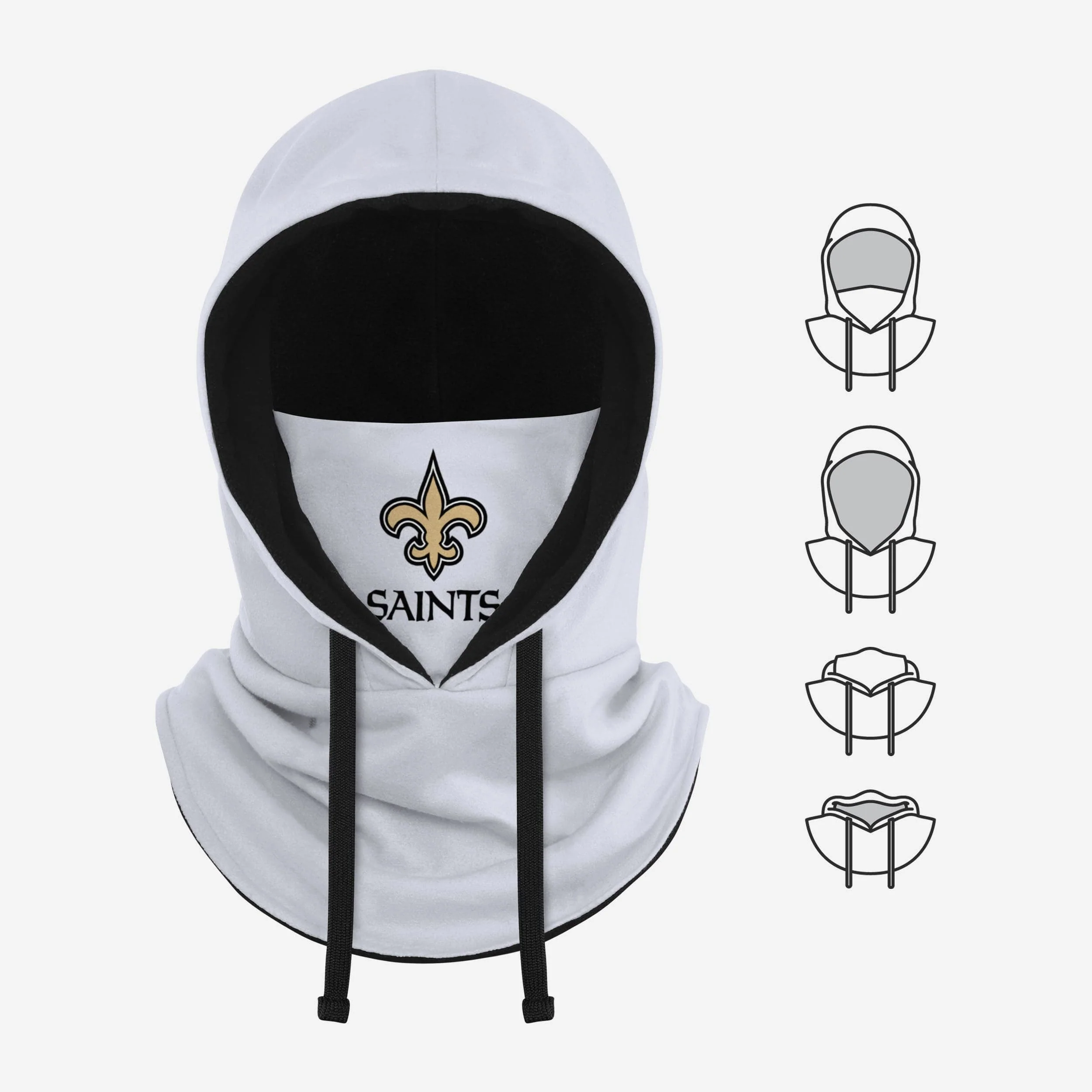 New Orleans Saints White Drawstring Hooded Gaiter - Image 5