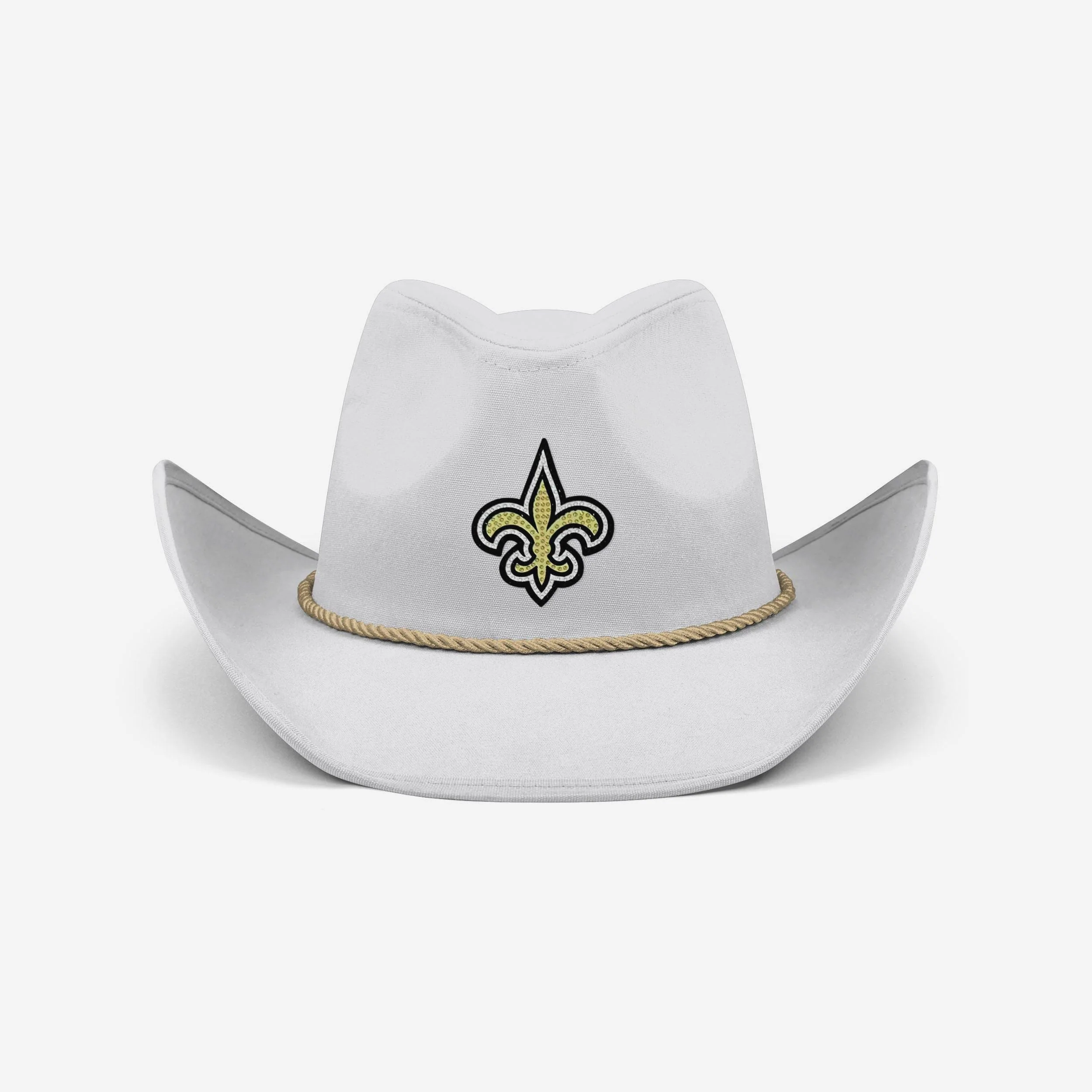 New Orleans Saints White Rhinestone Logo Cowboy Hat - Image 3