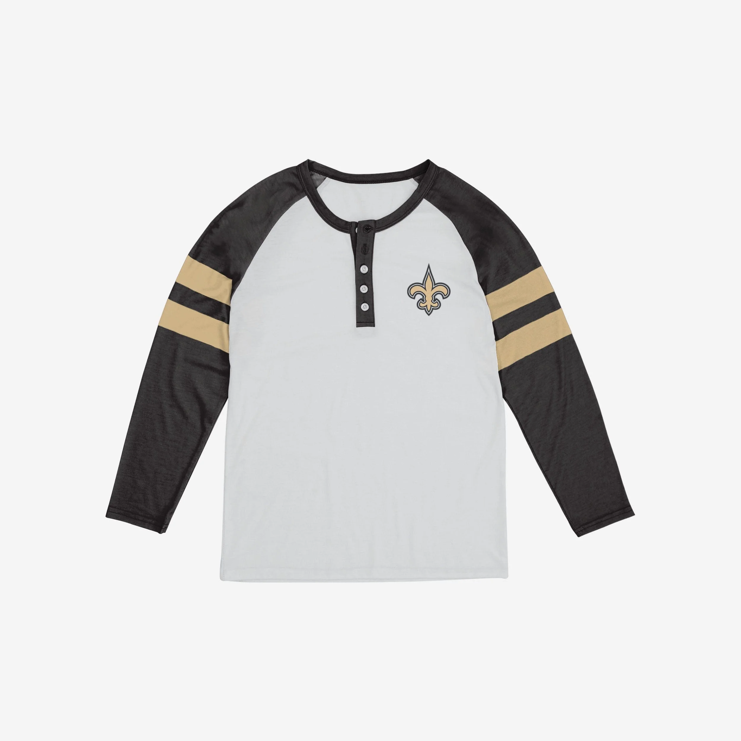 New Orleans Saints Womens Big Logo Long Sleeve Henley - Image 3