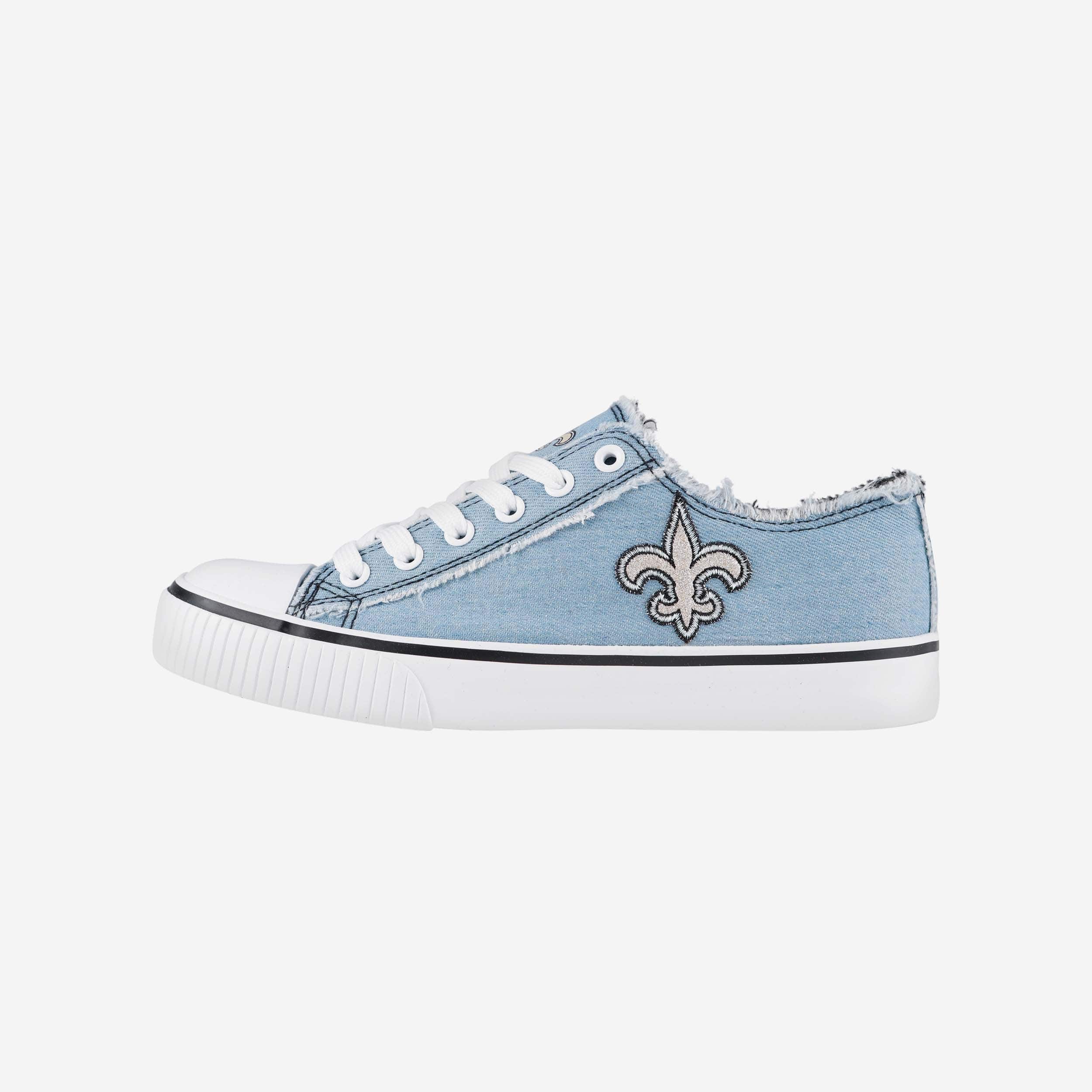 New Orleans Saints Womens Denim Low Top Canvas Shoe